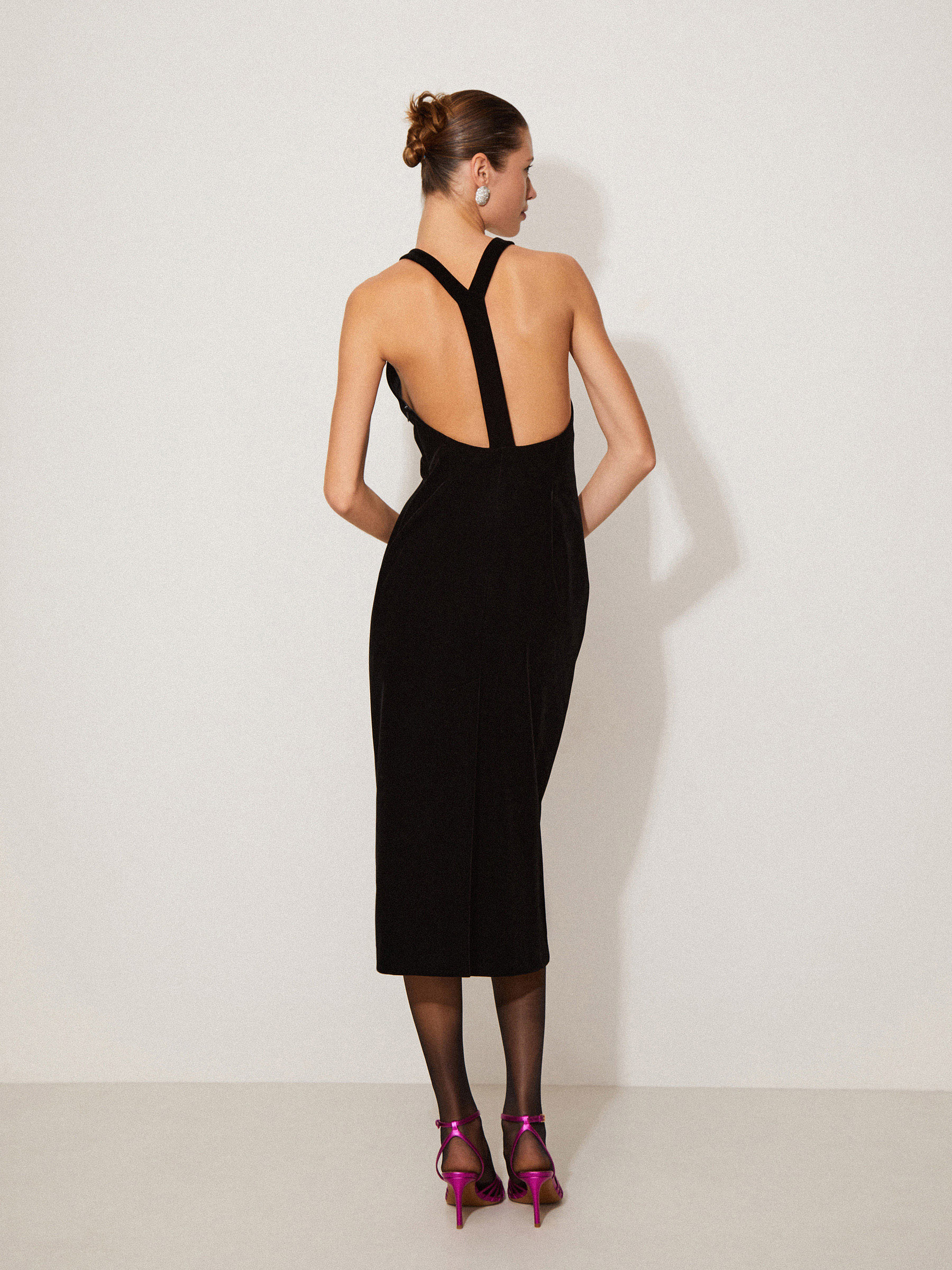 Платье Halter из бархата