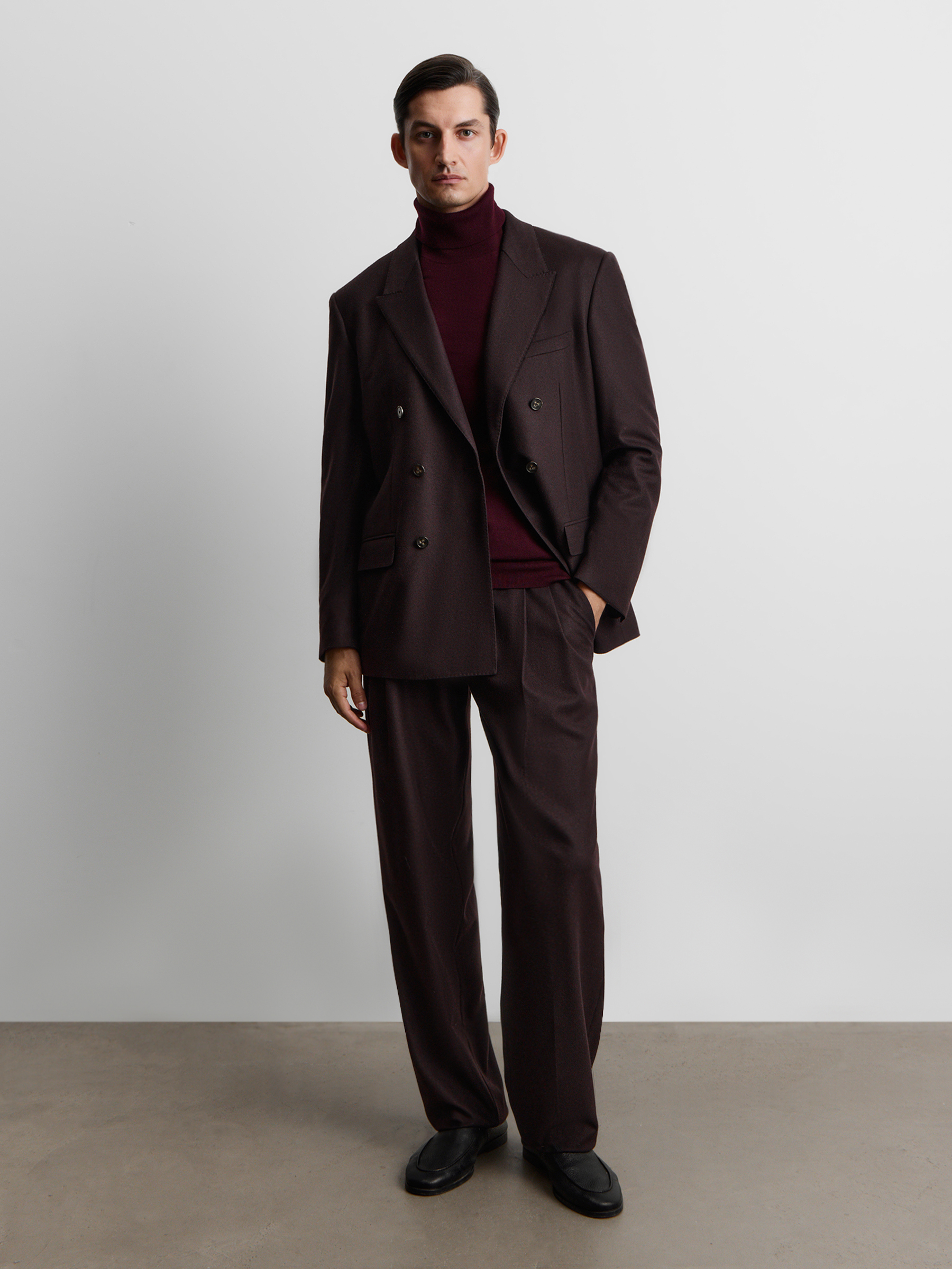 Брюки из шерсти и шелка