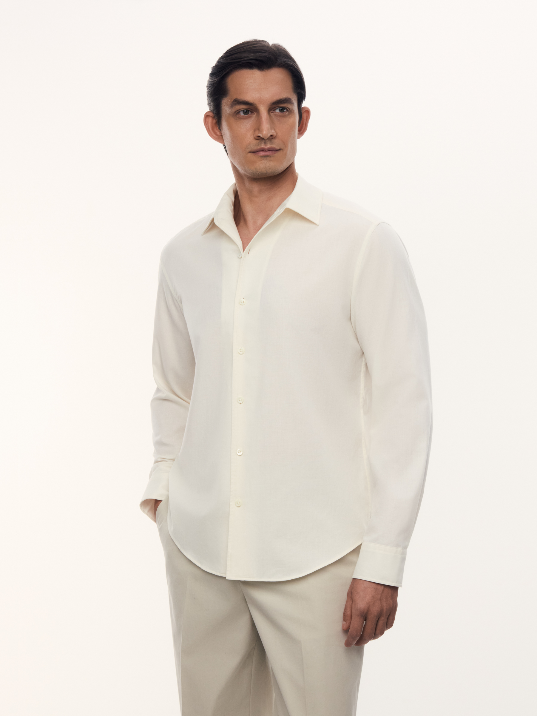 Рубашка из хлопка и шерсти