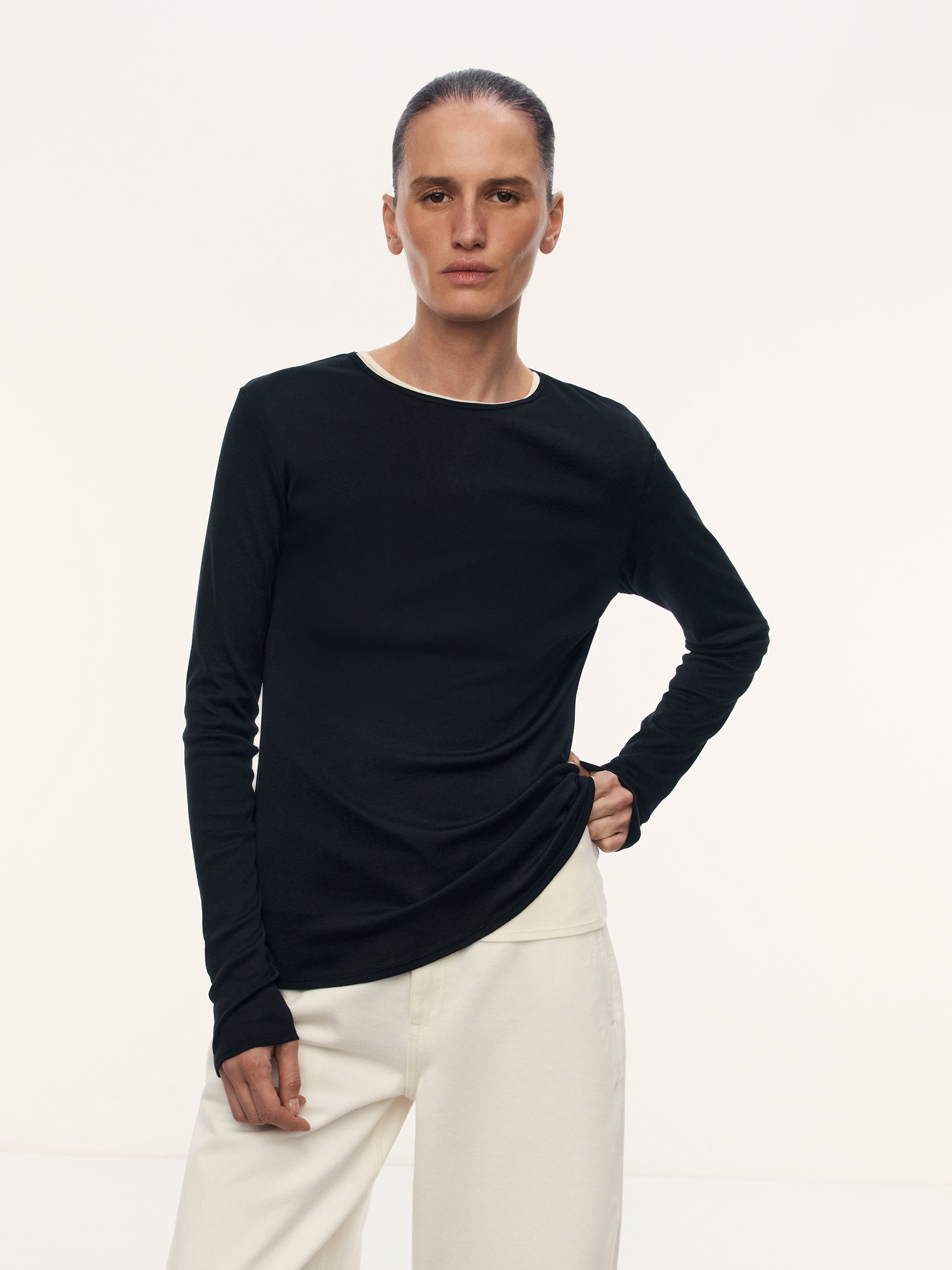 Лонгслив Nicole из шелка и хлопка