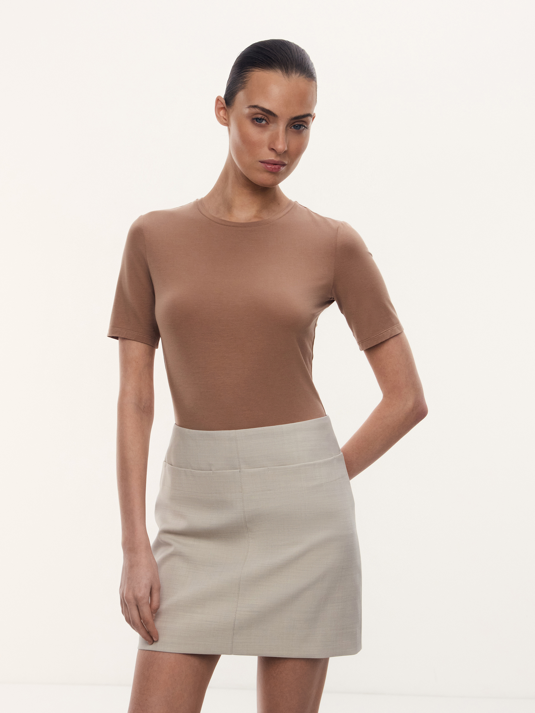 Футболка Fitted из модала и шелка