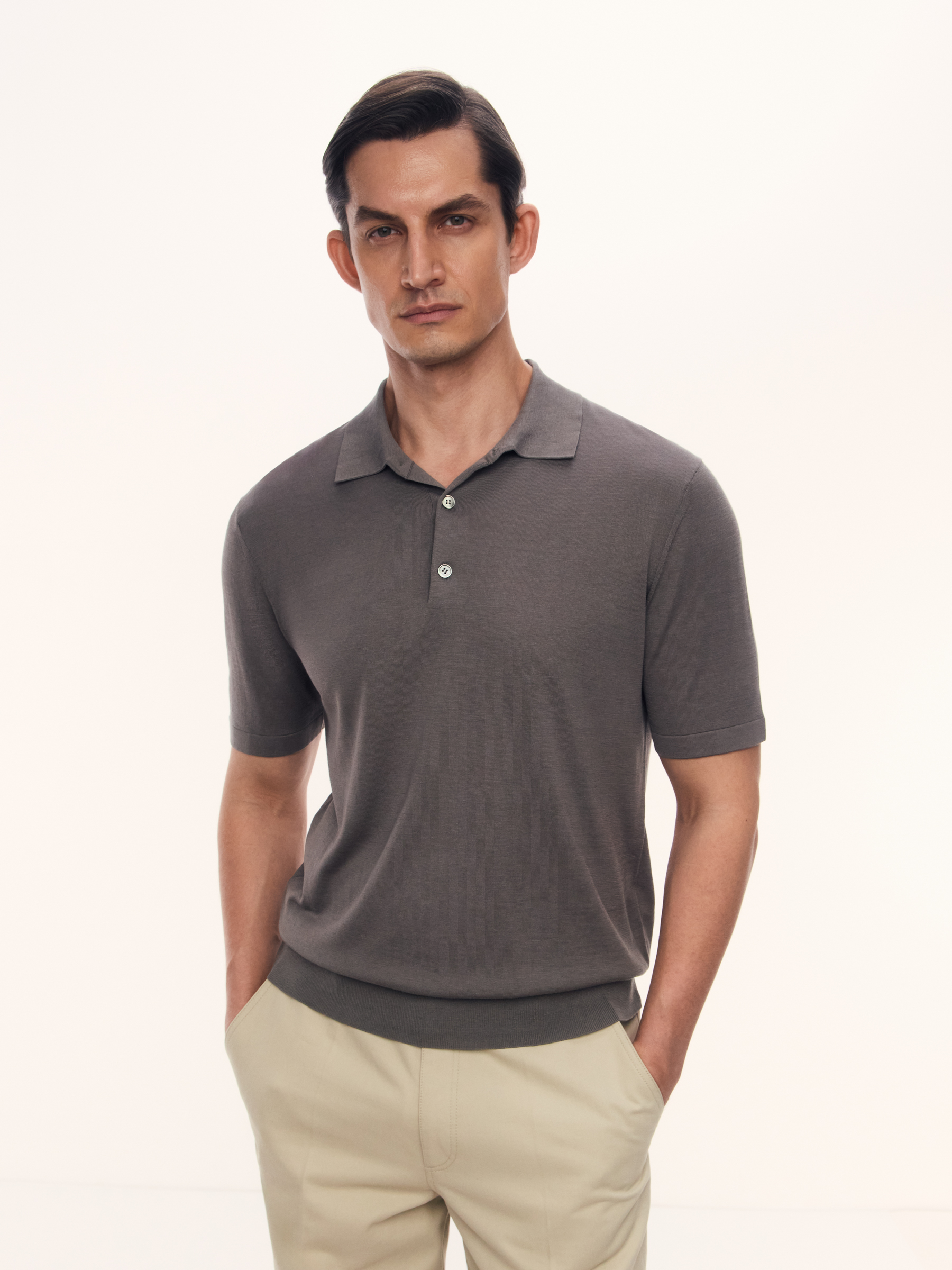 Поло Lumen из шелка и хлопка