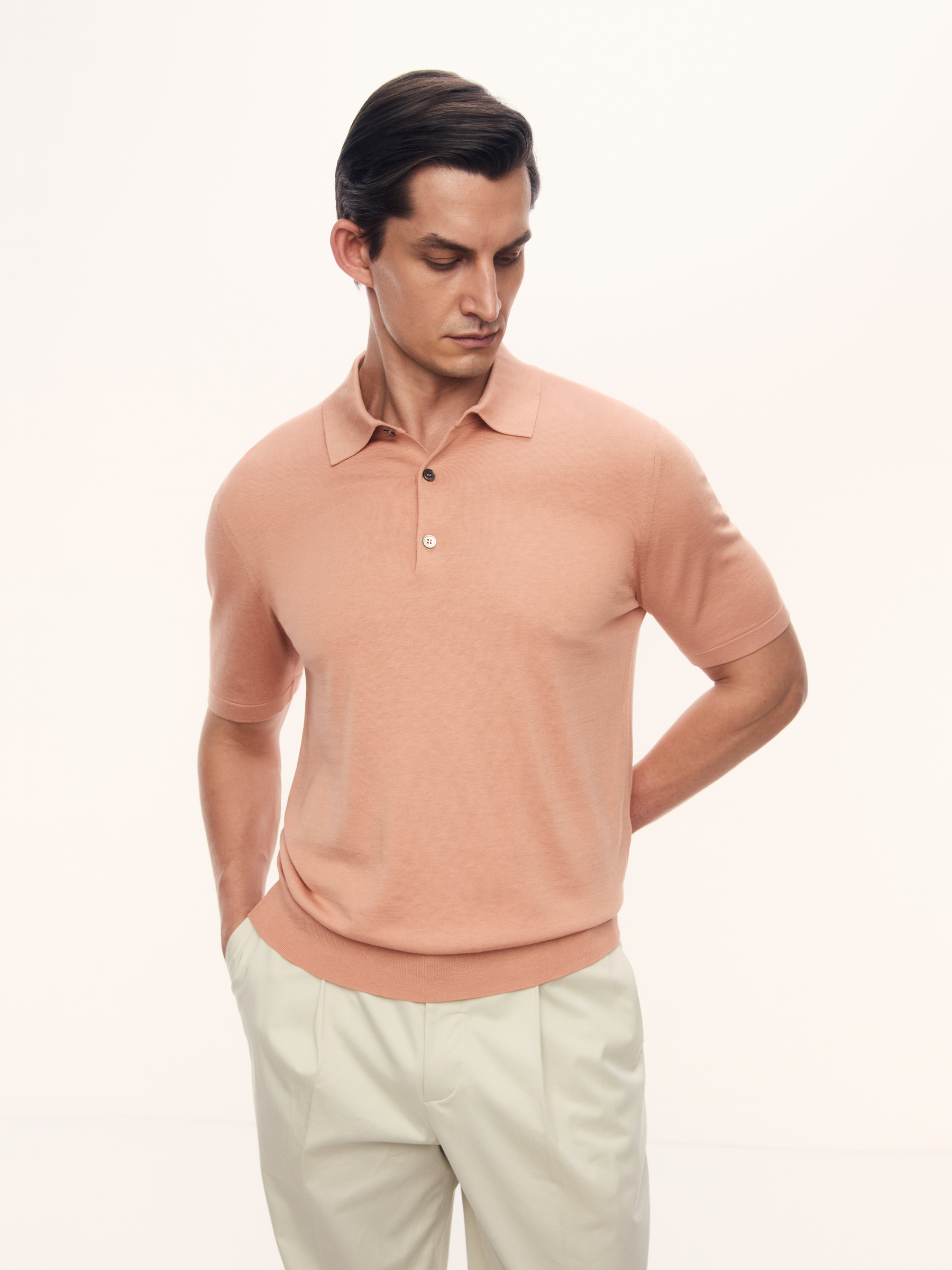 Поло Lumen из шелка и хлопка