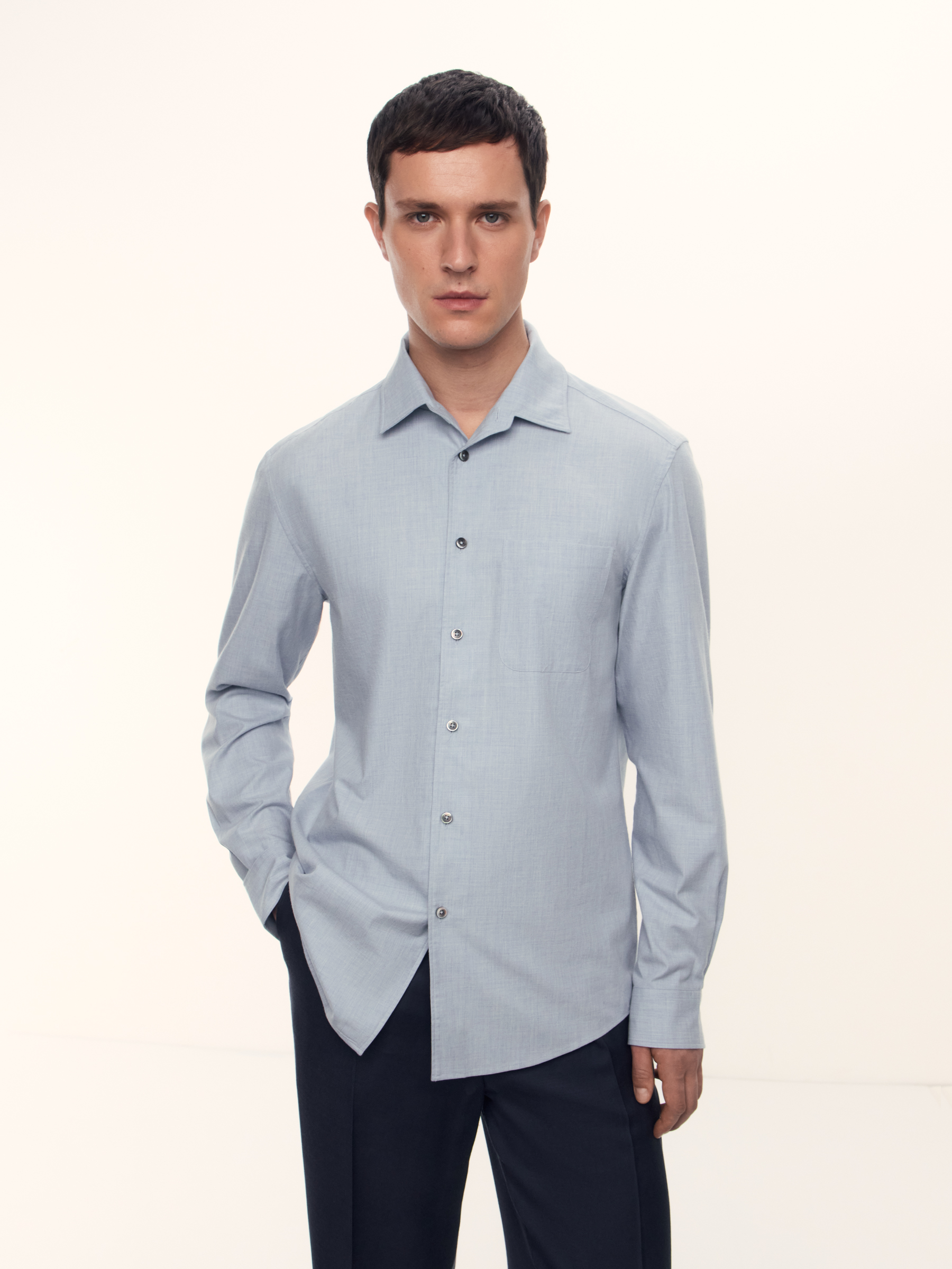 Рубашка из хлопка и шерсти