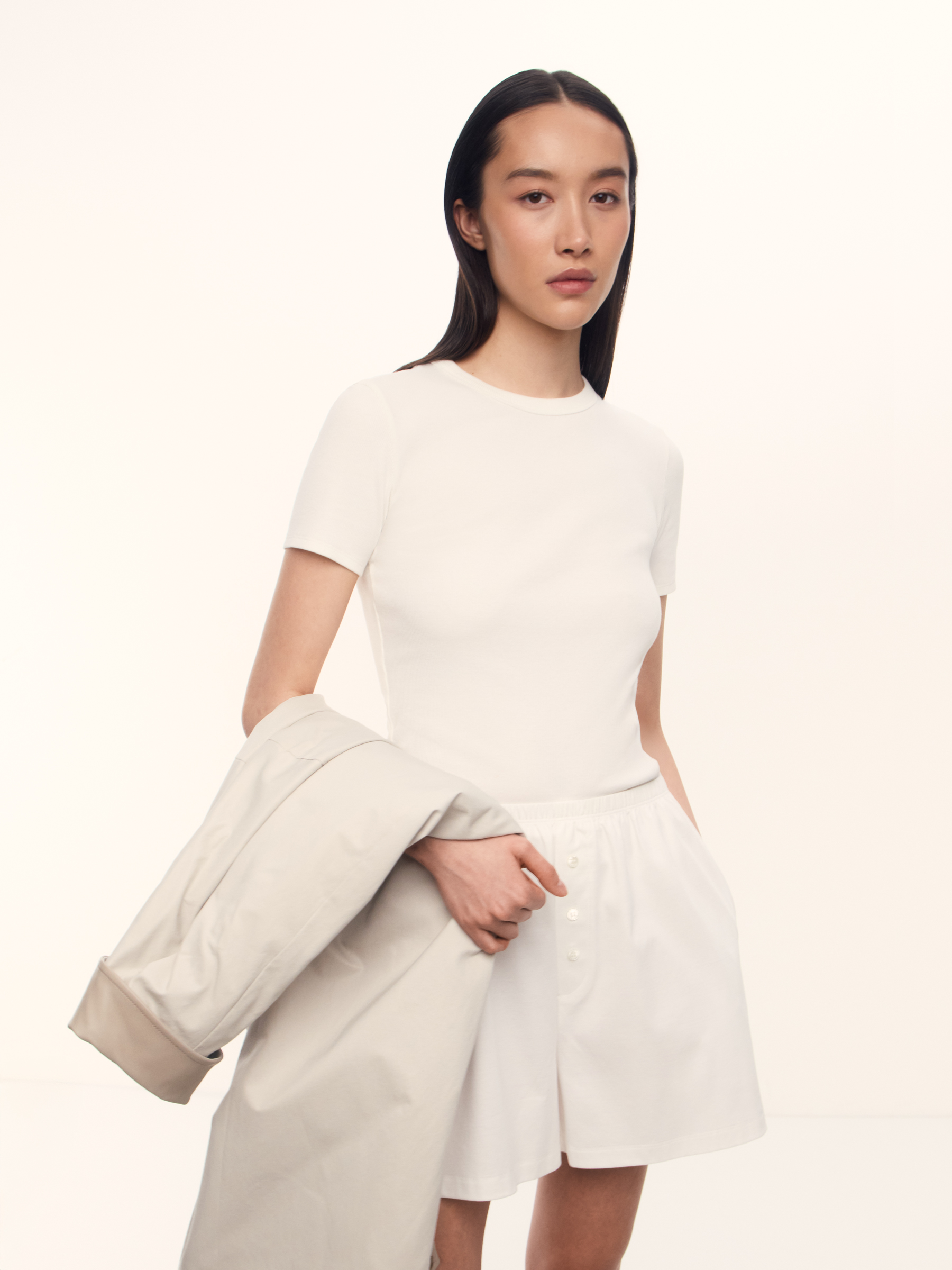 Футболка Fitted из хлопка и шелка