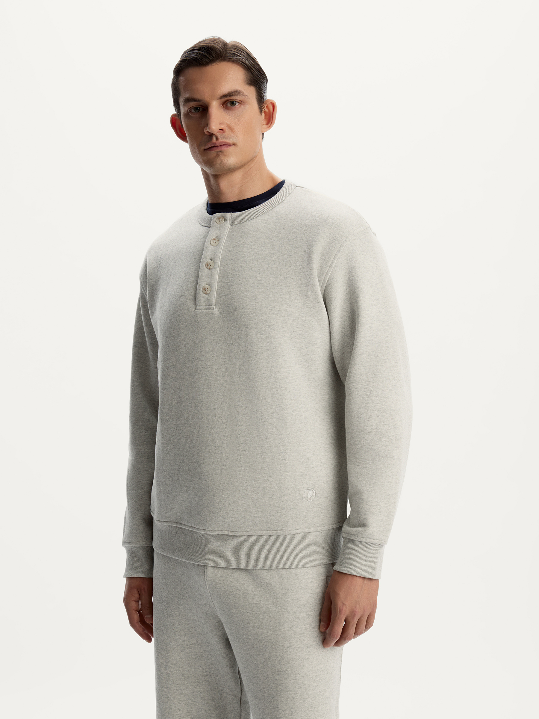 Толстовка Henley меланж