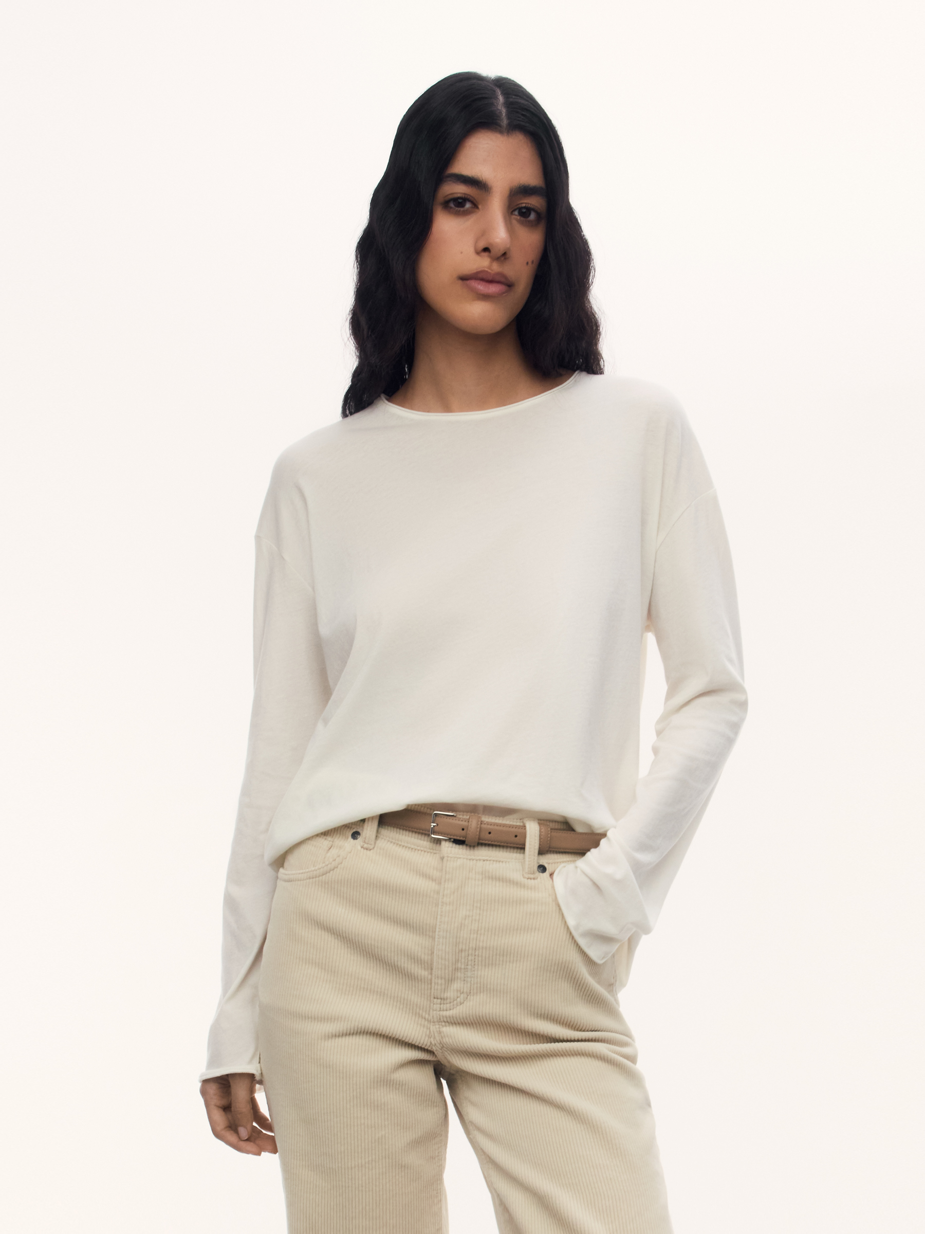 Лонгслив из тонкого хлопка