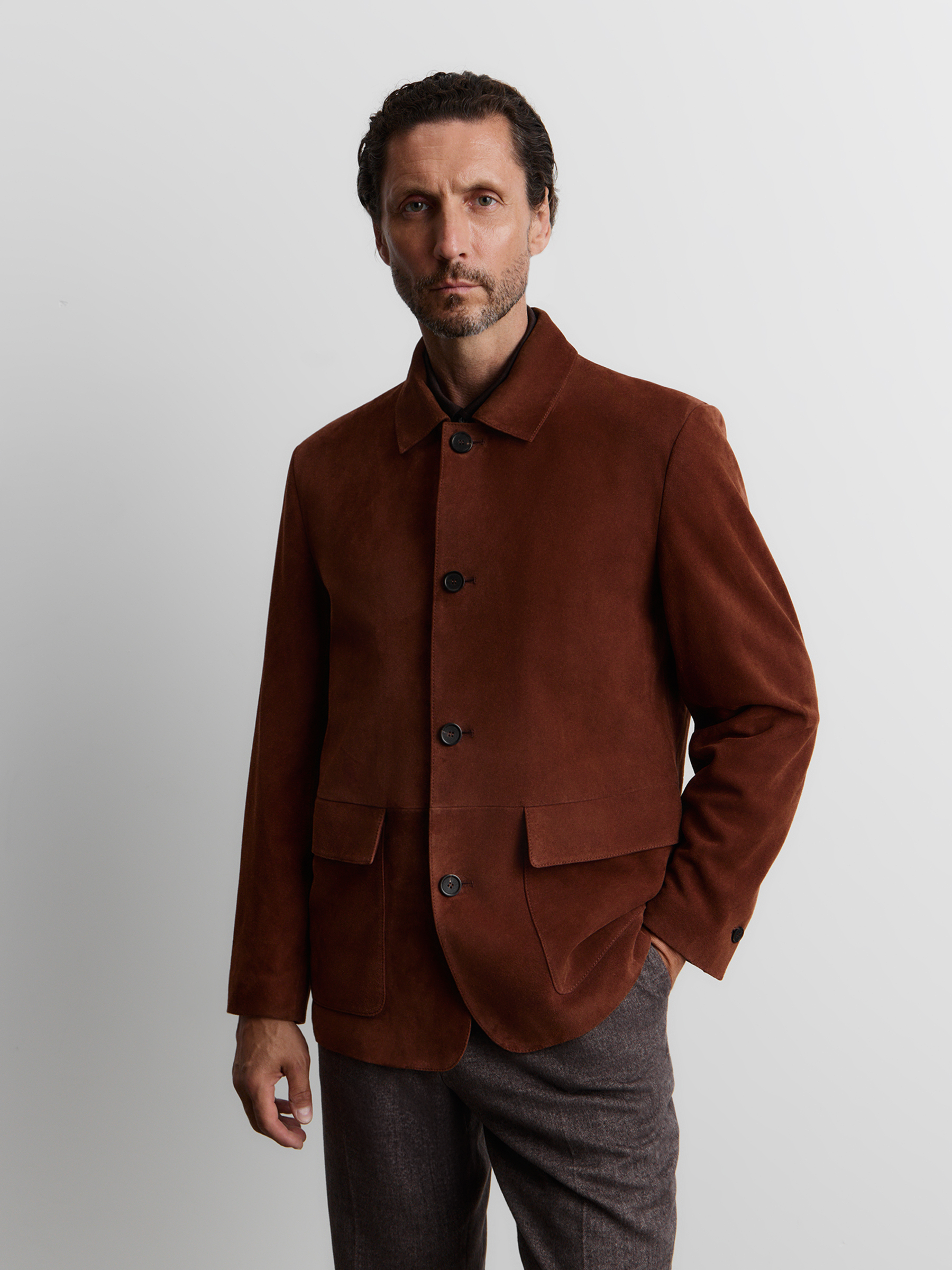 Пиджак из замши