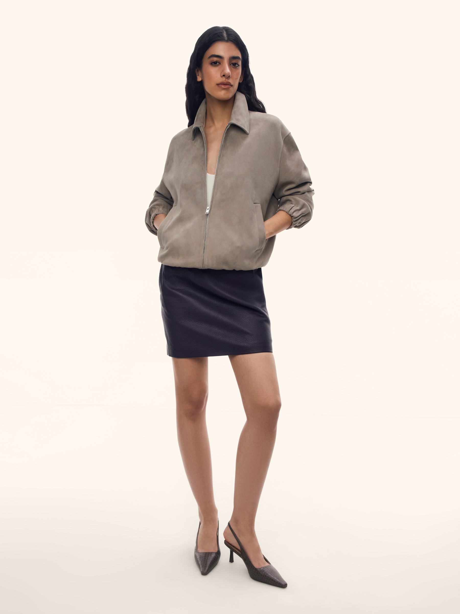 Юбка Grain из фактурной кожи