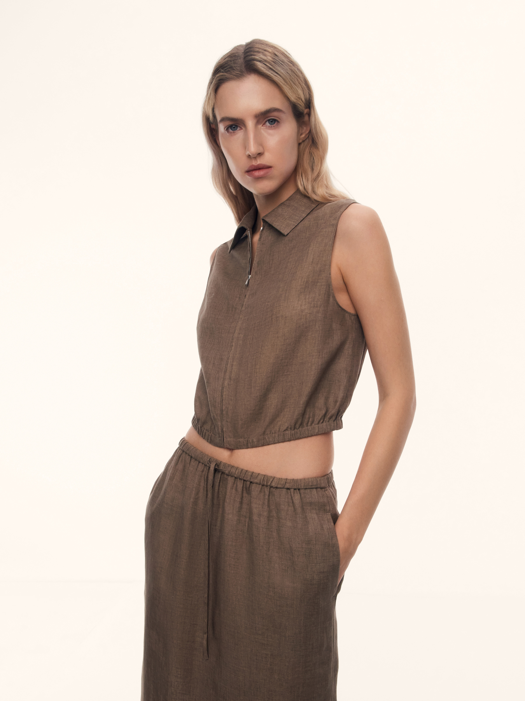 Топ Bessette из тонкого льна