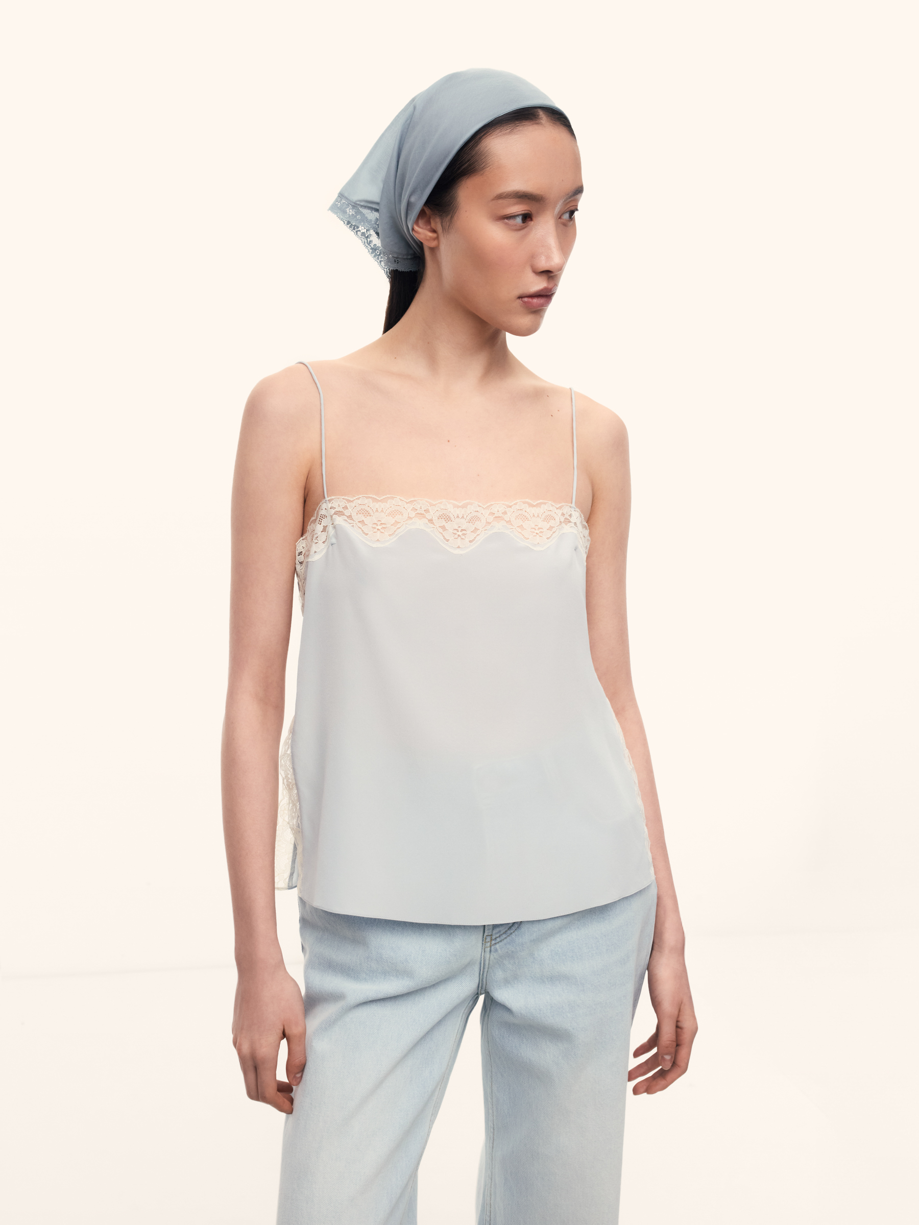 Топ Michelle из шелка и кружева