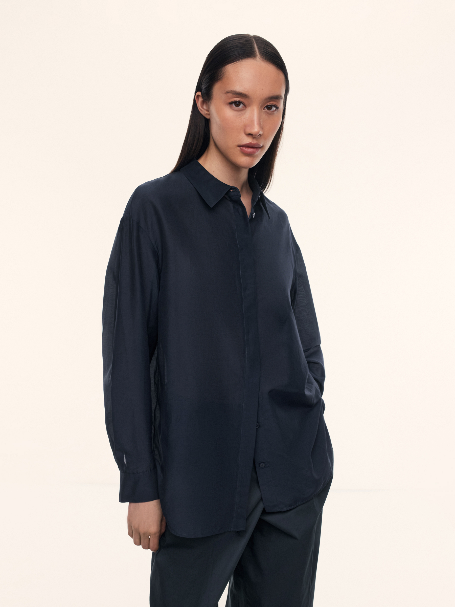 Рубашка из хлопка и шелка