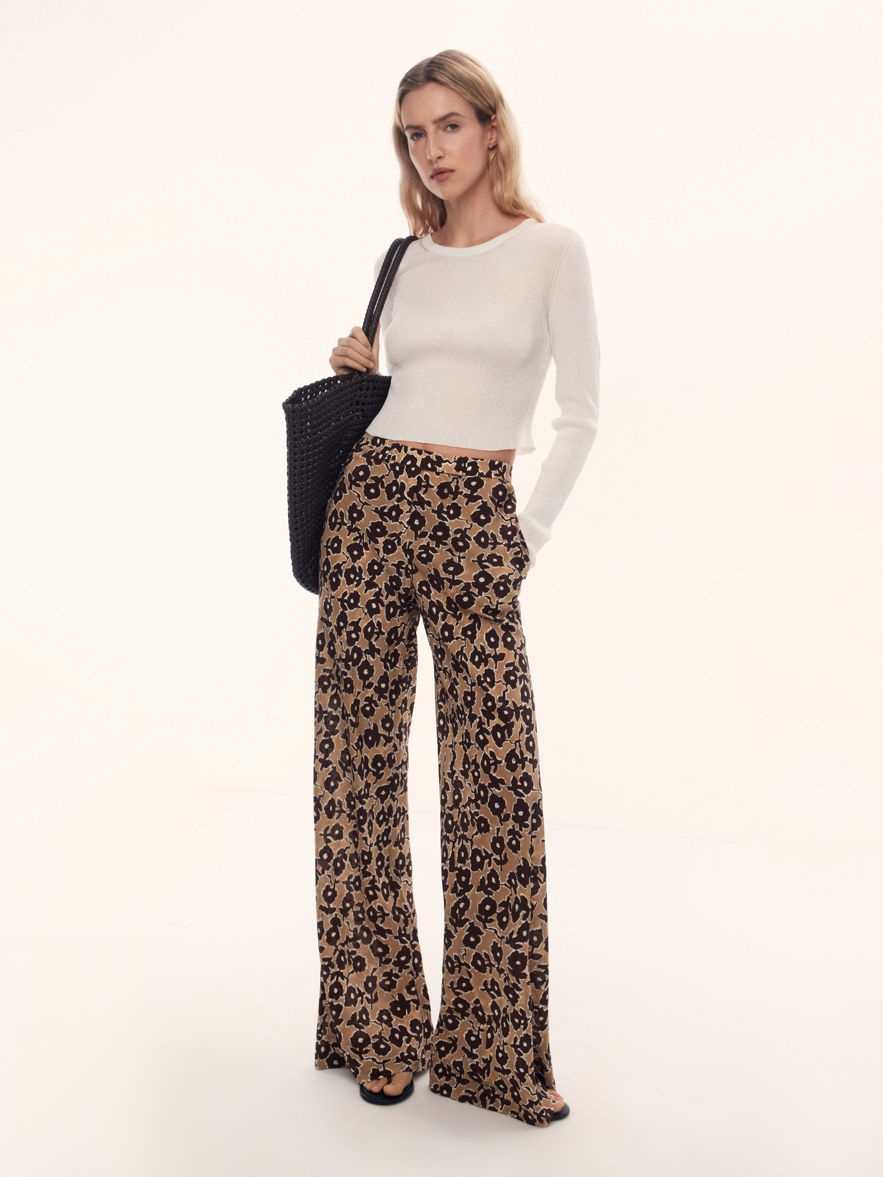 Брюки из шелкового шифона