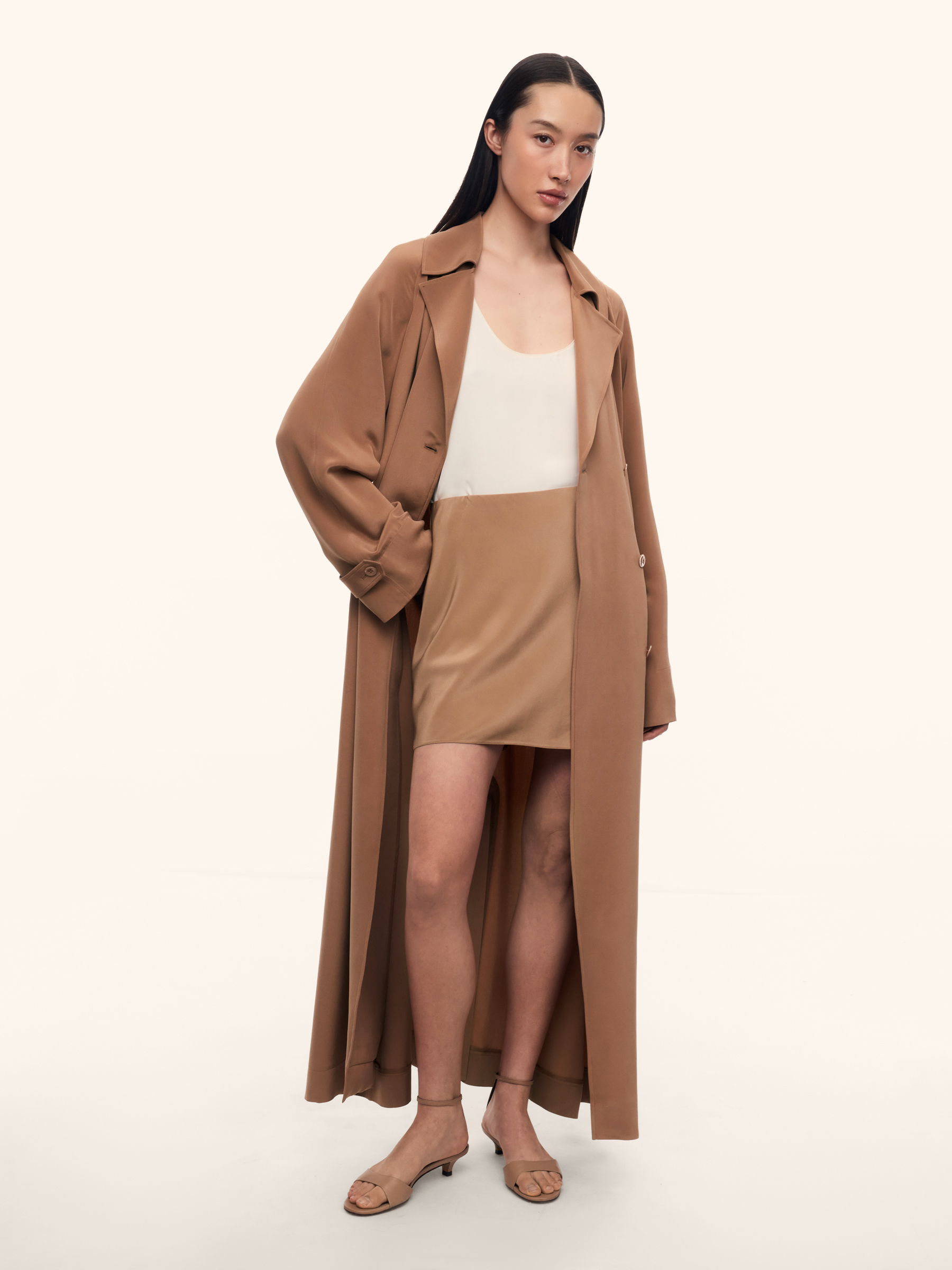 Юбка мини из плотного шелка