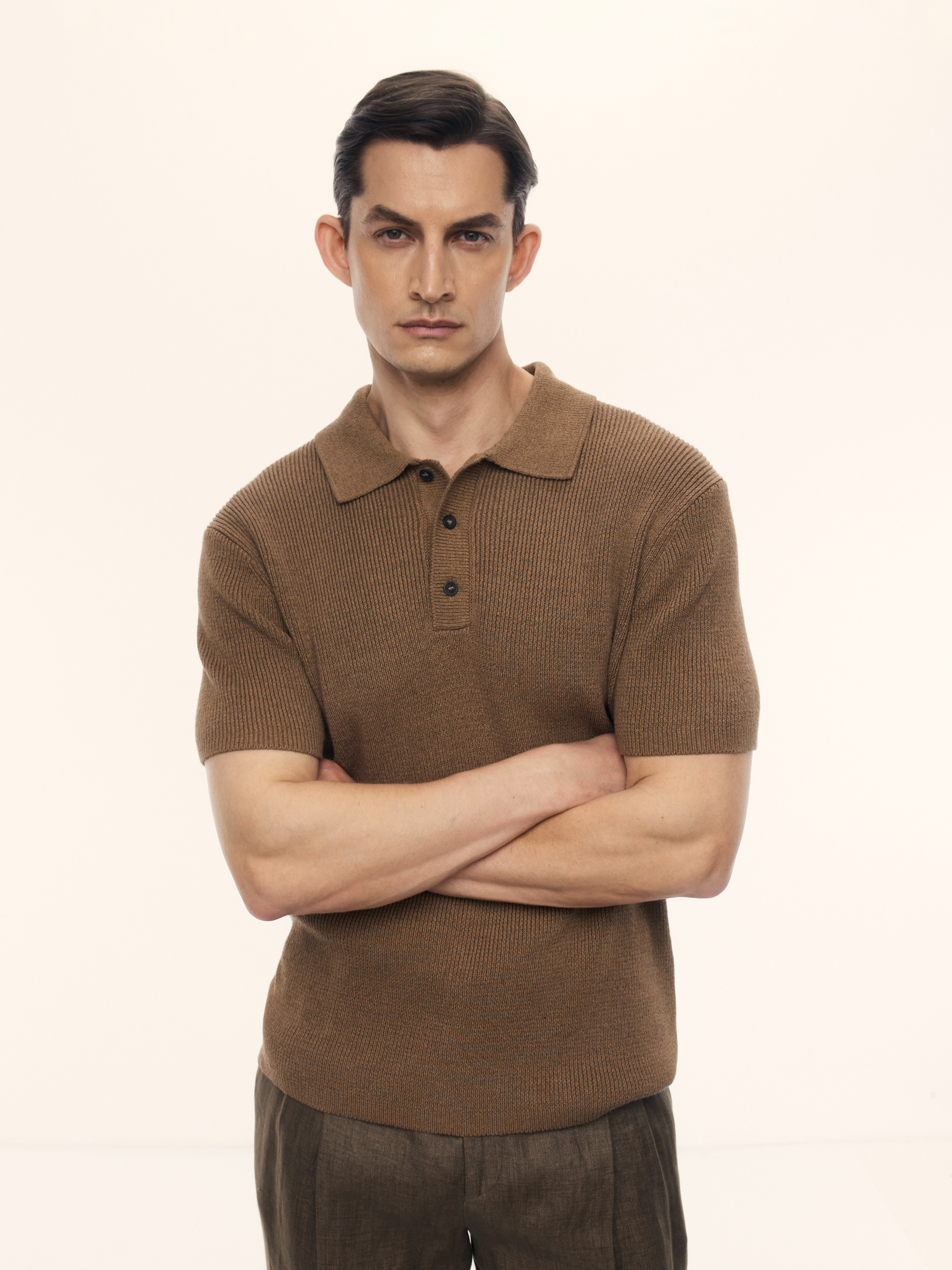 Поло из хлопка и льна