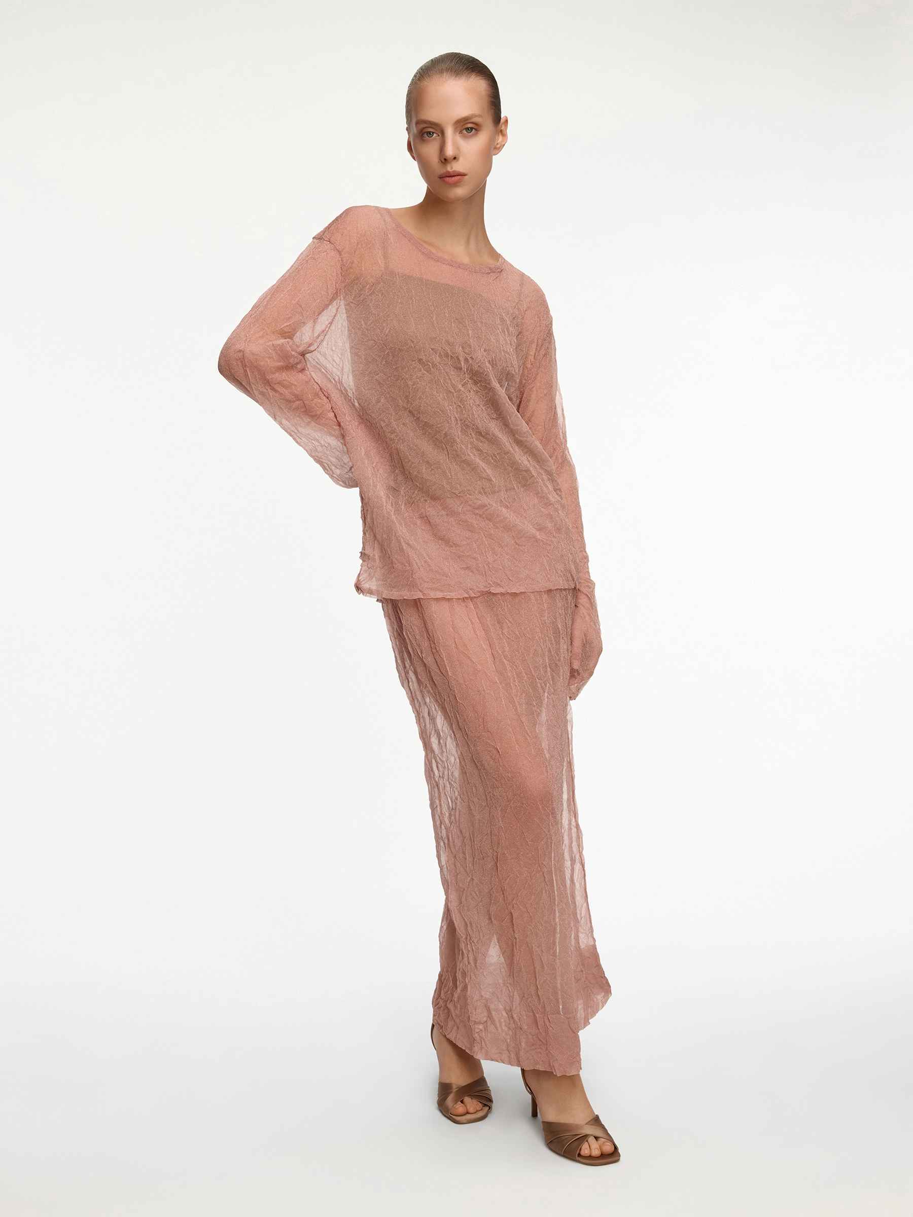 Юбка из жатого трикотажа