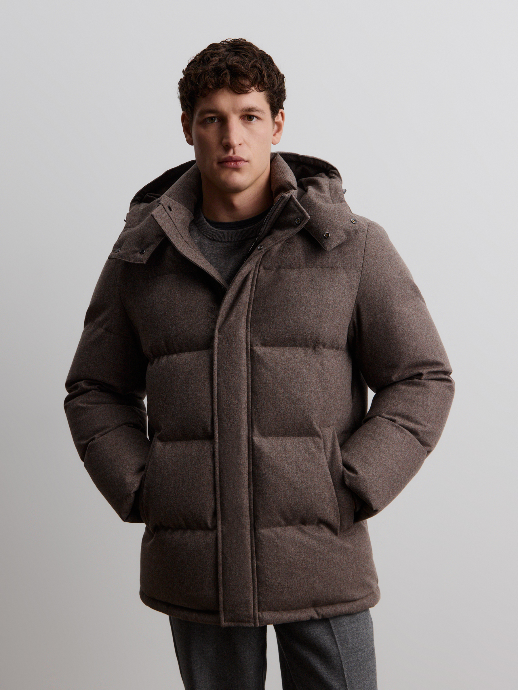 Пуховик Siberia из шерсти и кашемира