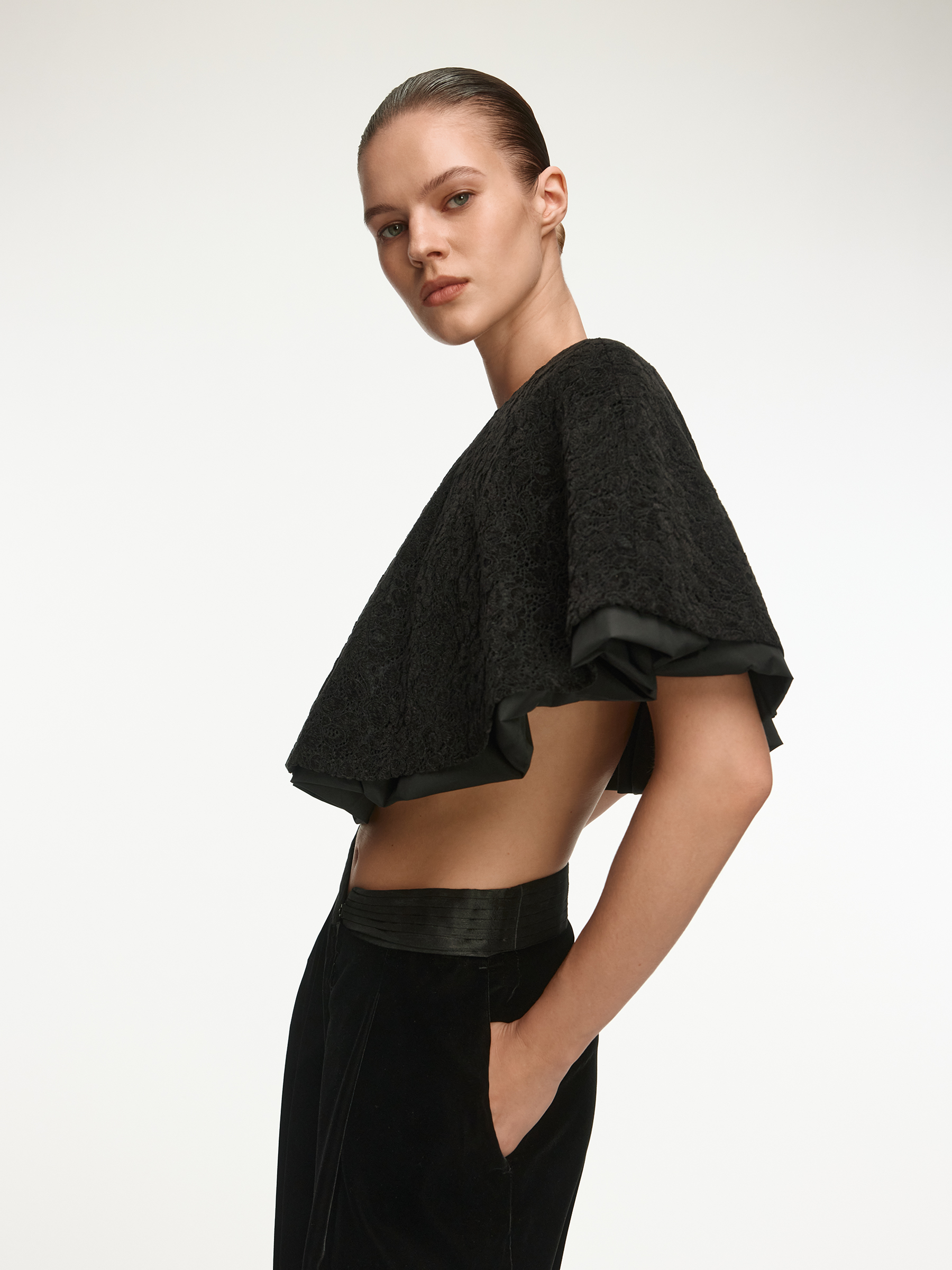 Топ Sage из кружева и тафты