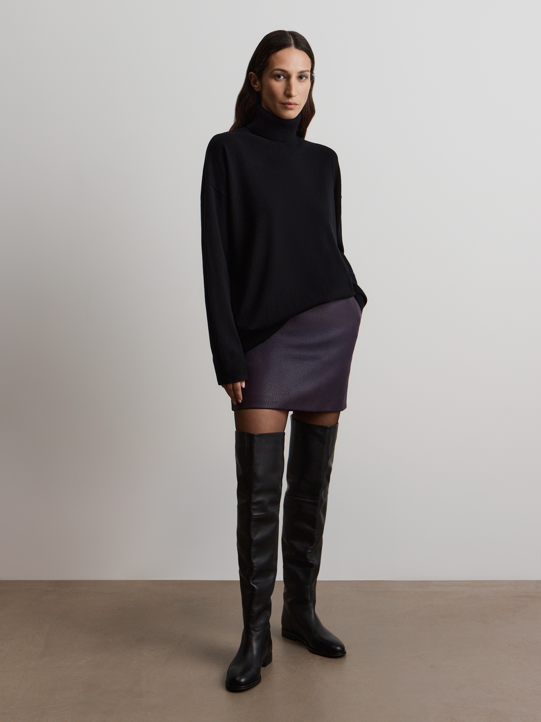 Юбка Grain из фактурной кожи