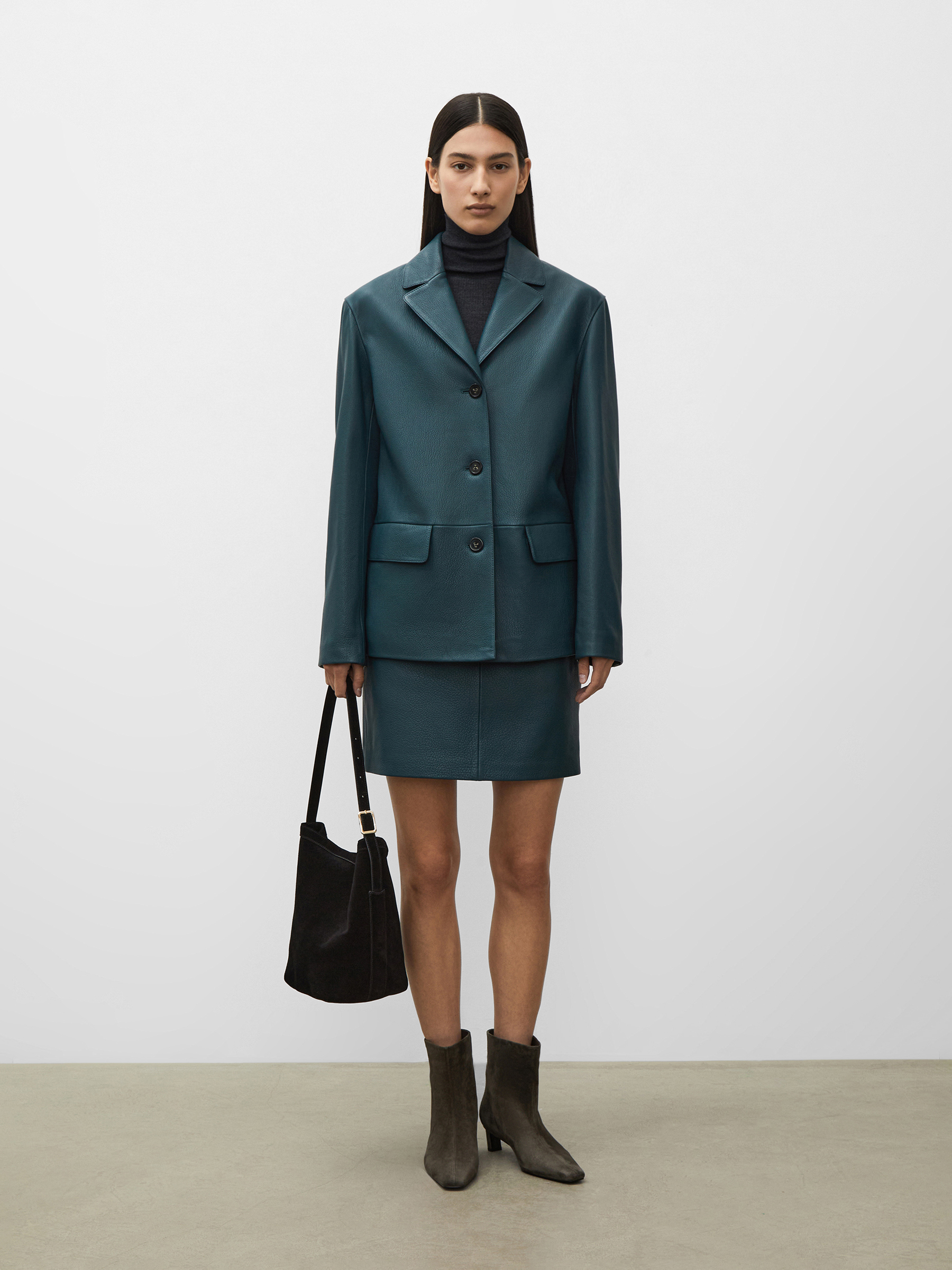 Юбка Grain из фактурной кожи