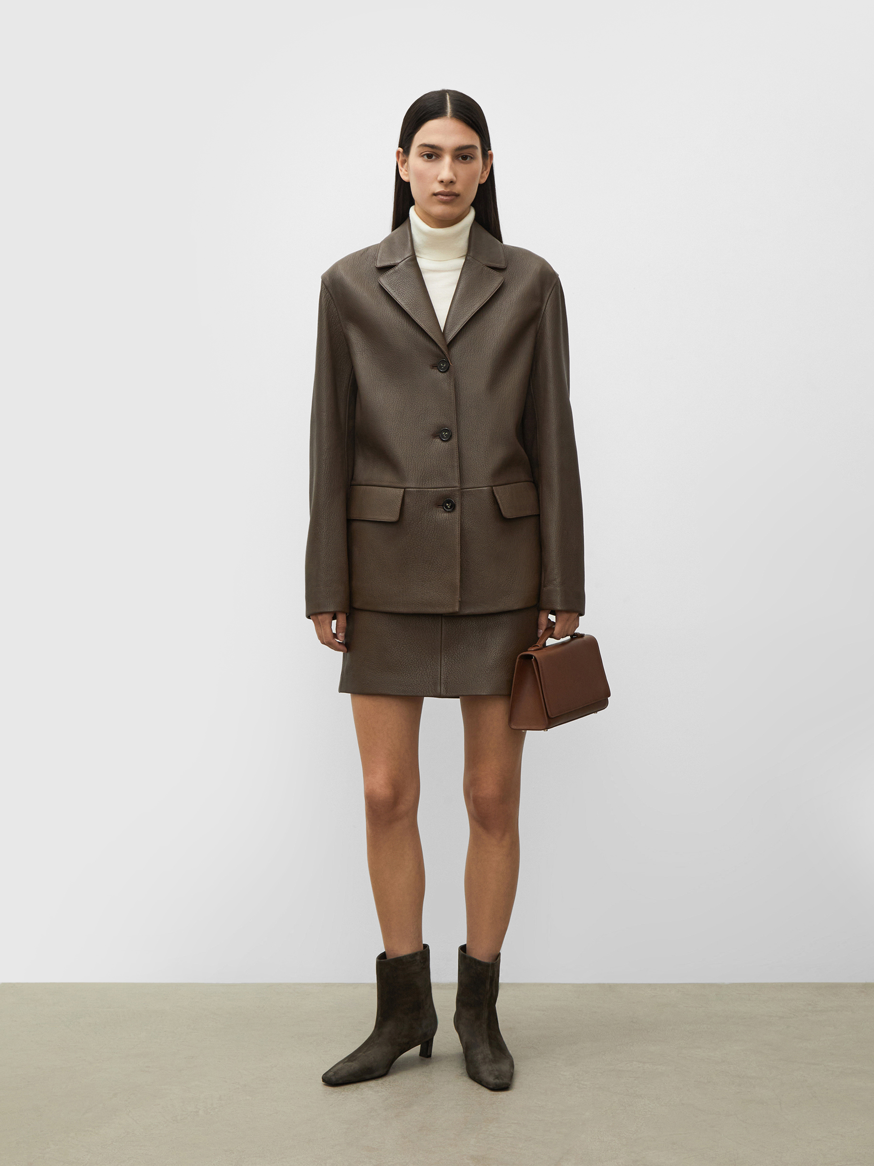 Юбка Grain из фактурной кожи