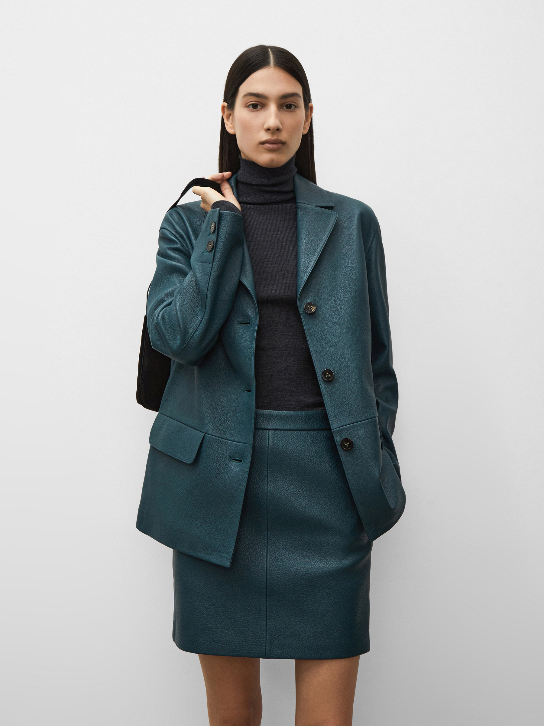 Пиджак Grain из фактурной кожи