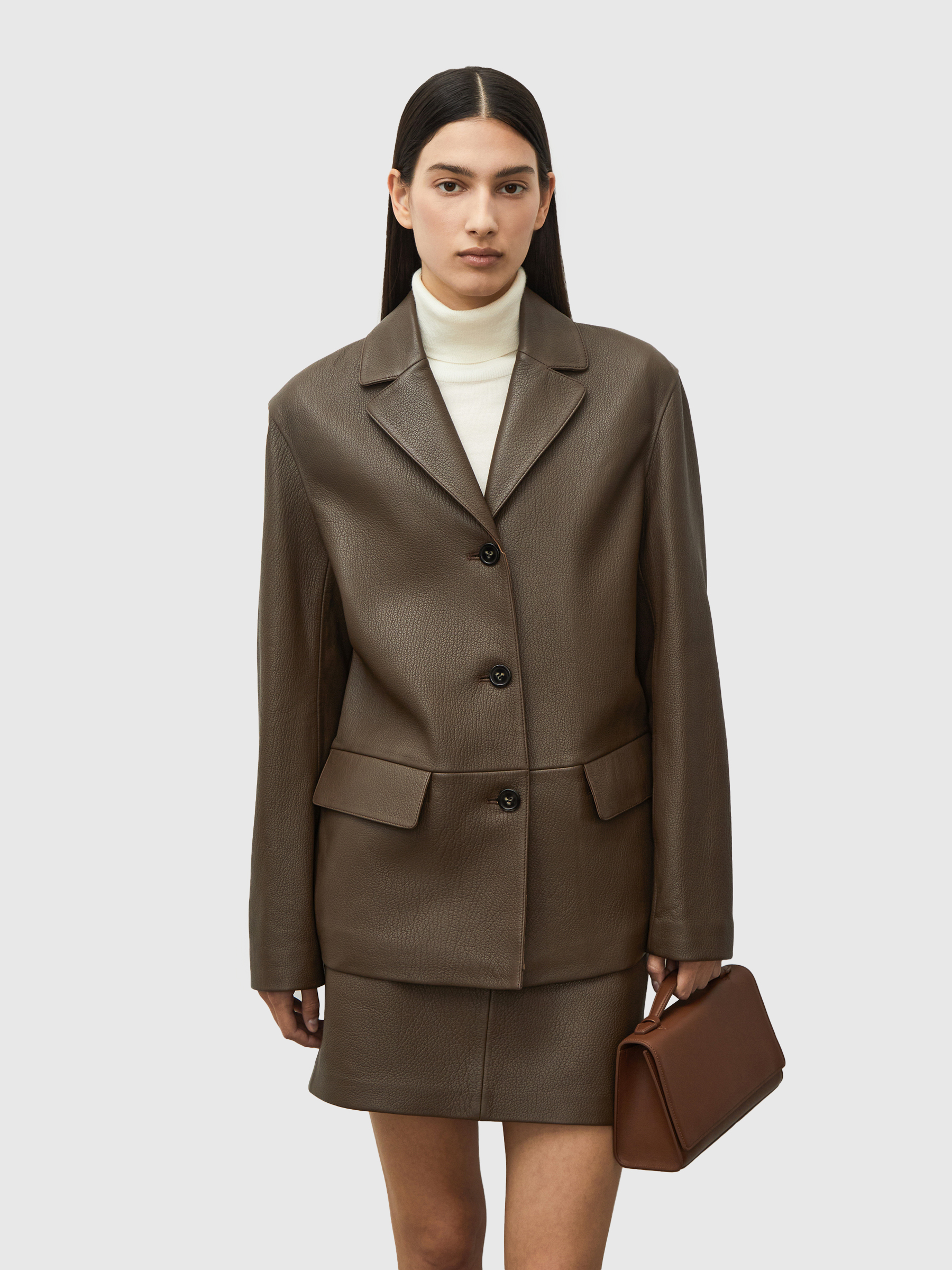 Пиджак Grain из фактурной кожи