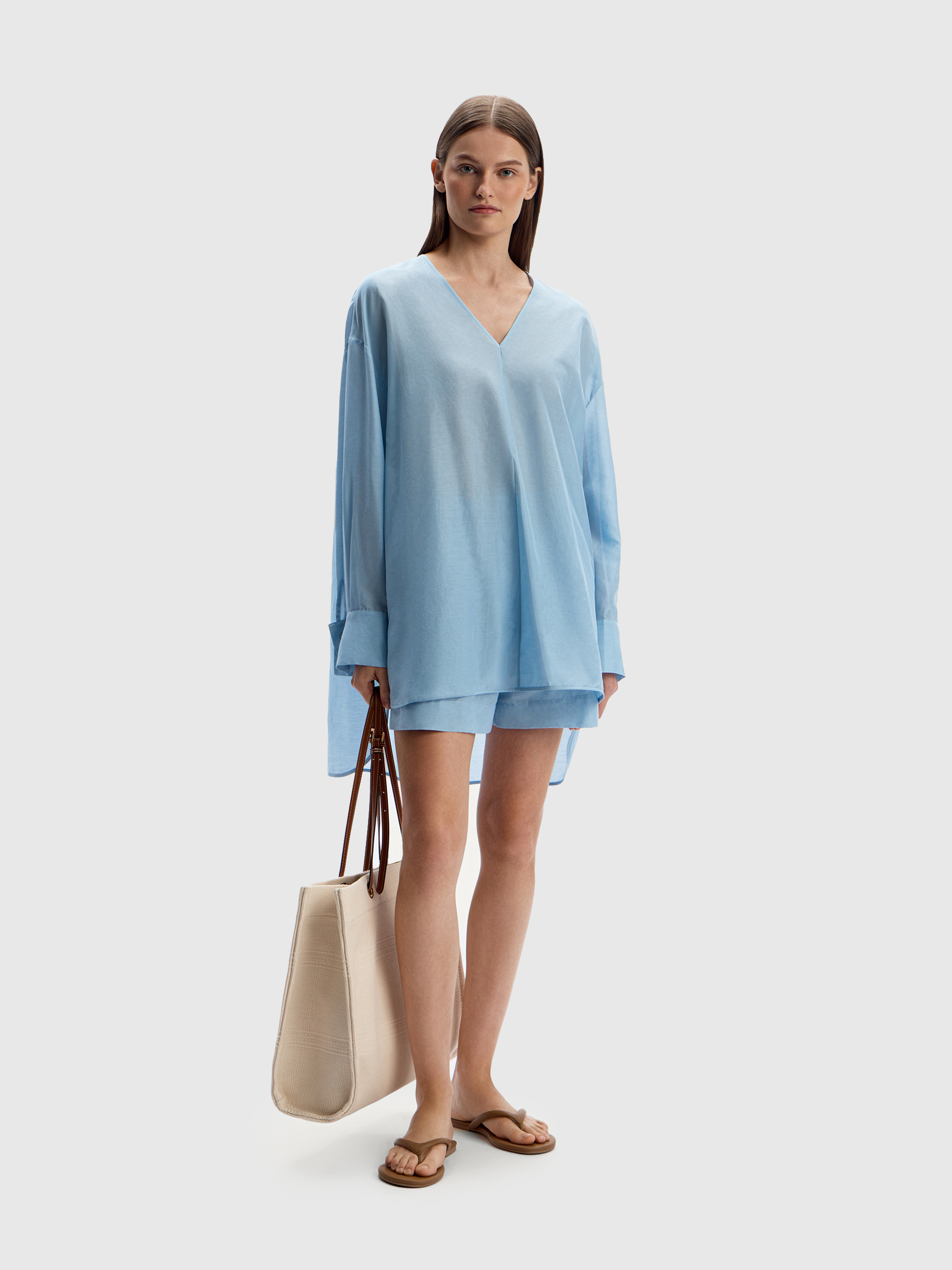 Шорты из хлопка и шелка