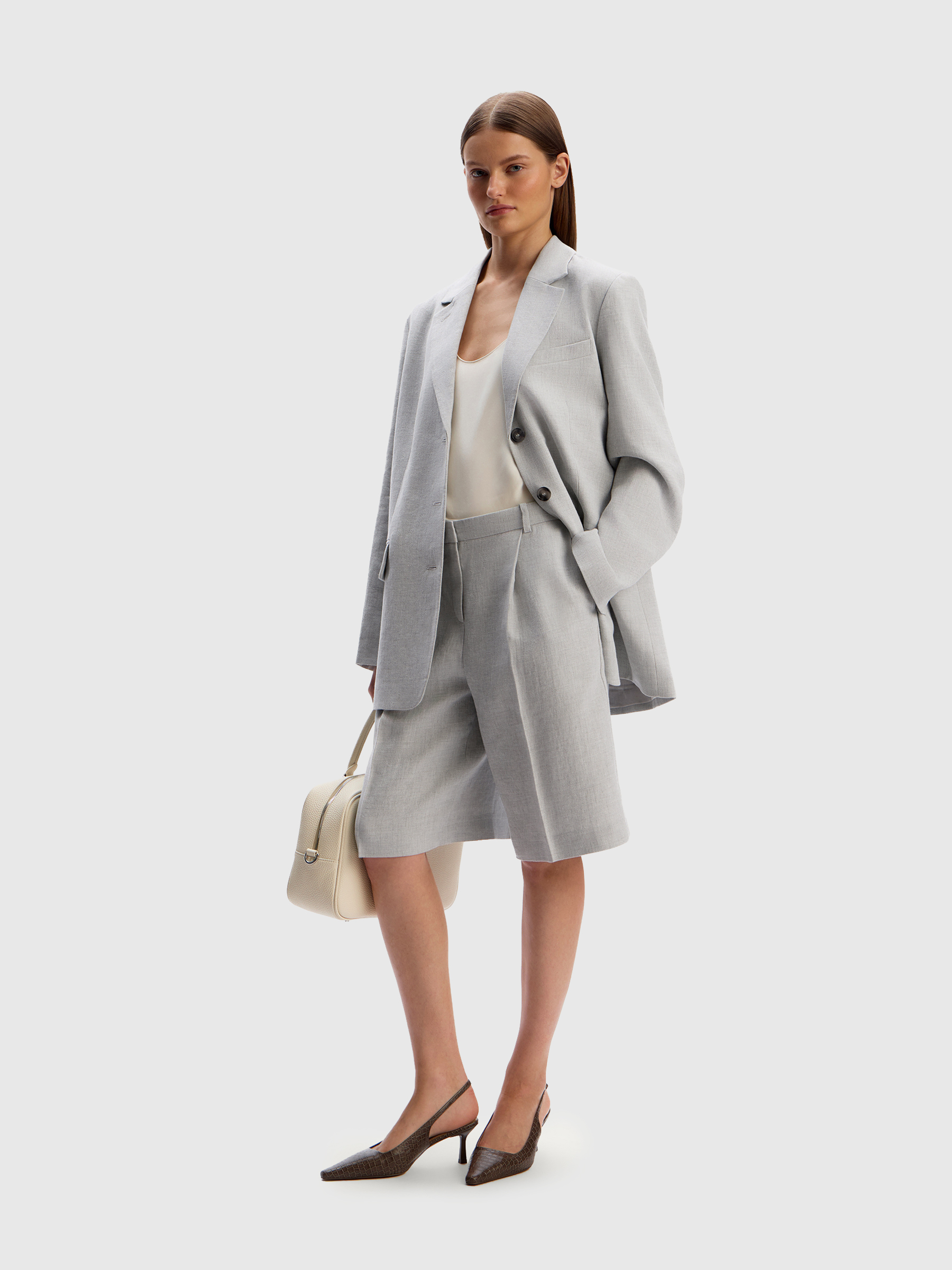 Бермуды из костюмного льна