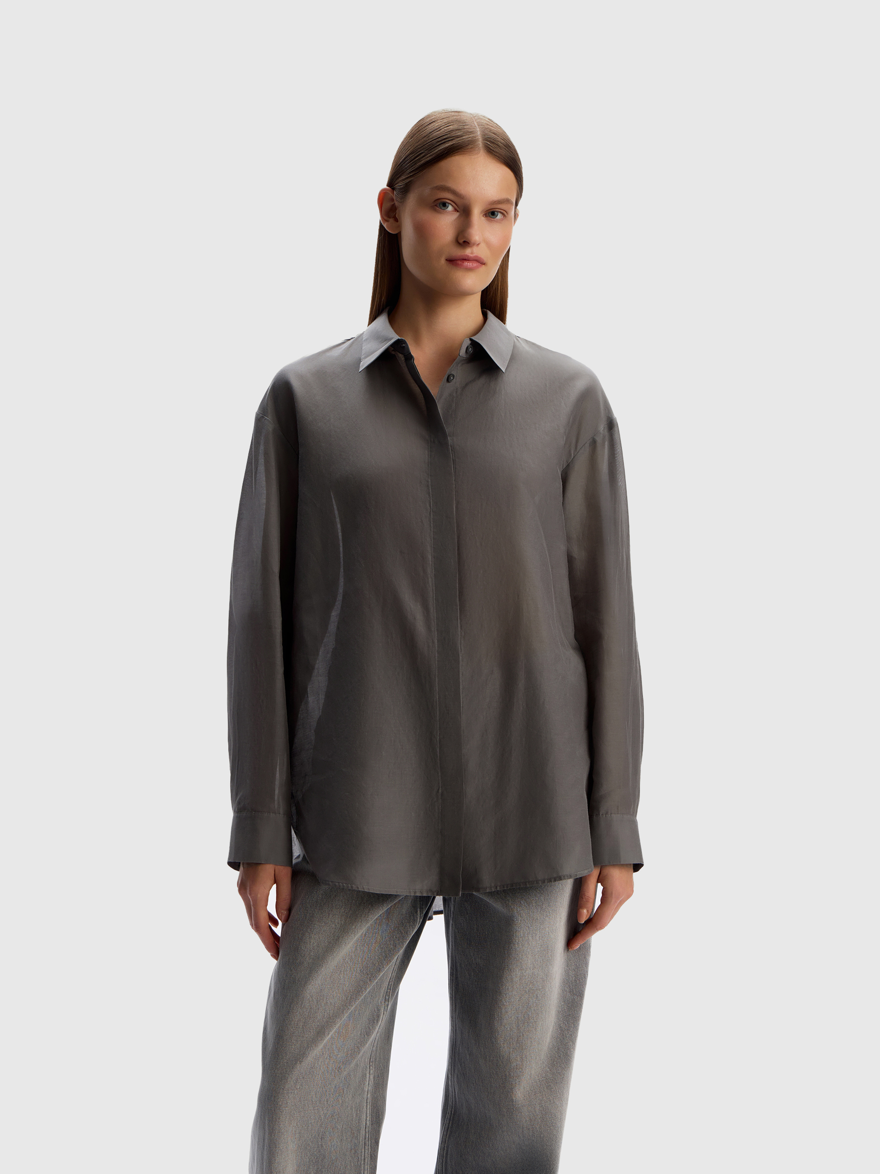 Рубашка из хлопка и шелка