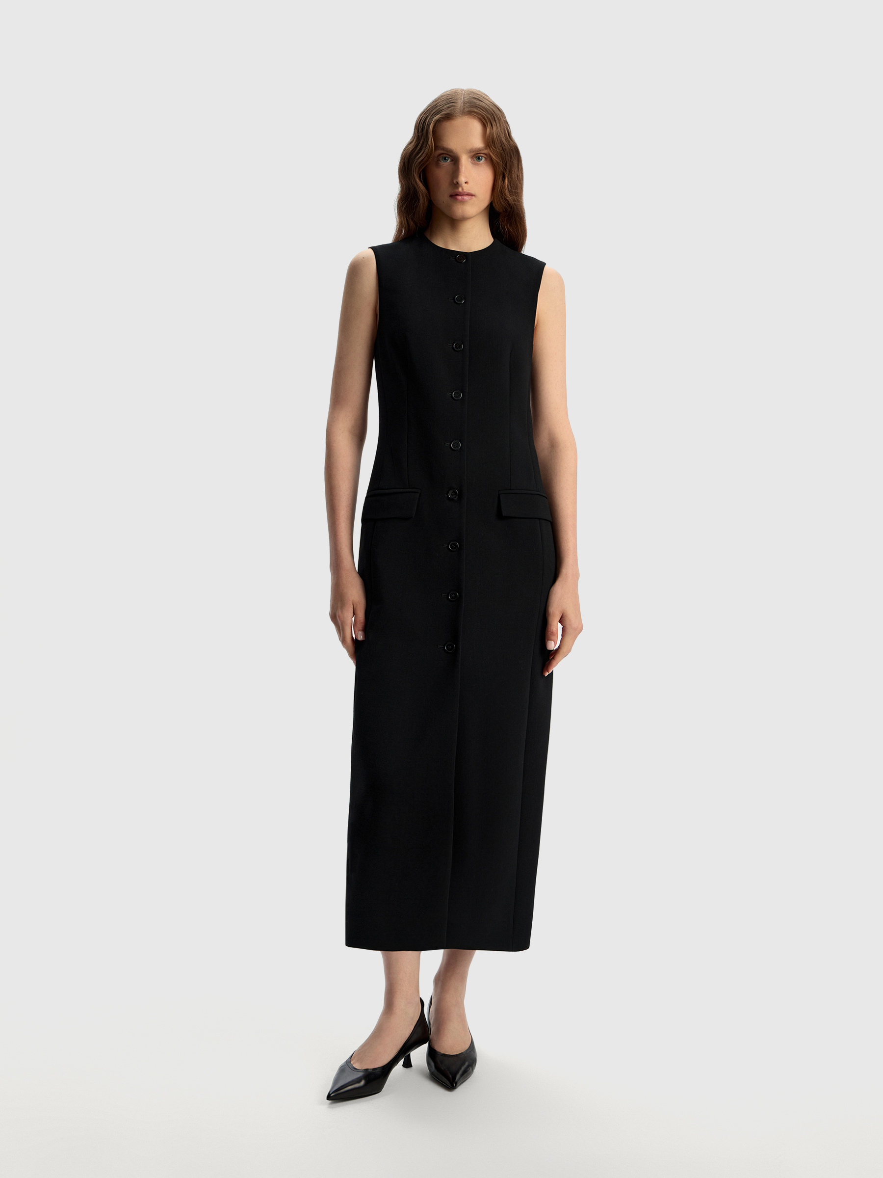 Платье из ткани с шерстью