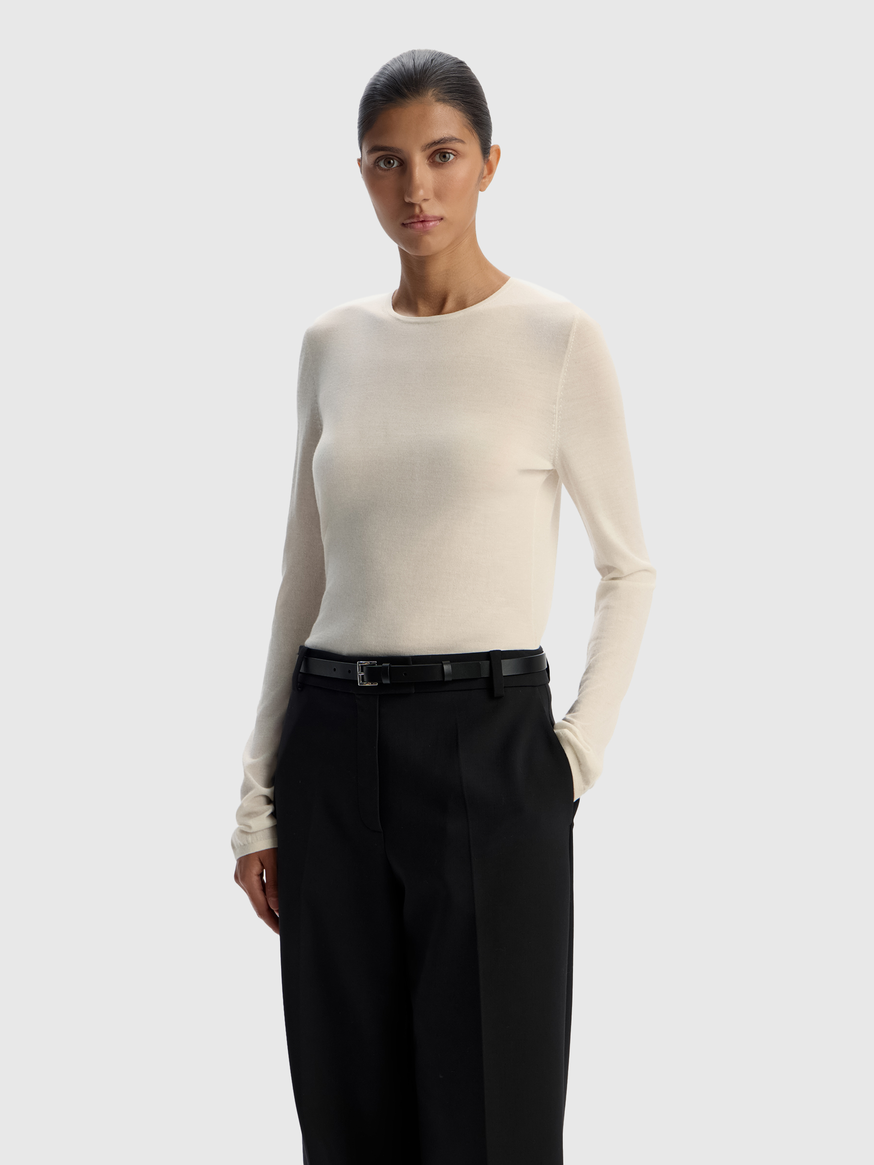 Джемпер из шерсти, шелка и кашемира