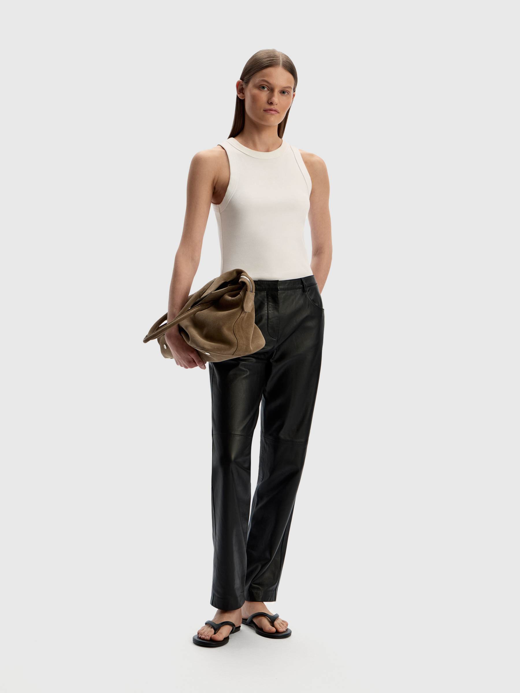 Брюки Sleek из кожи