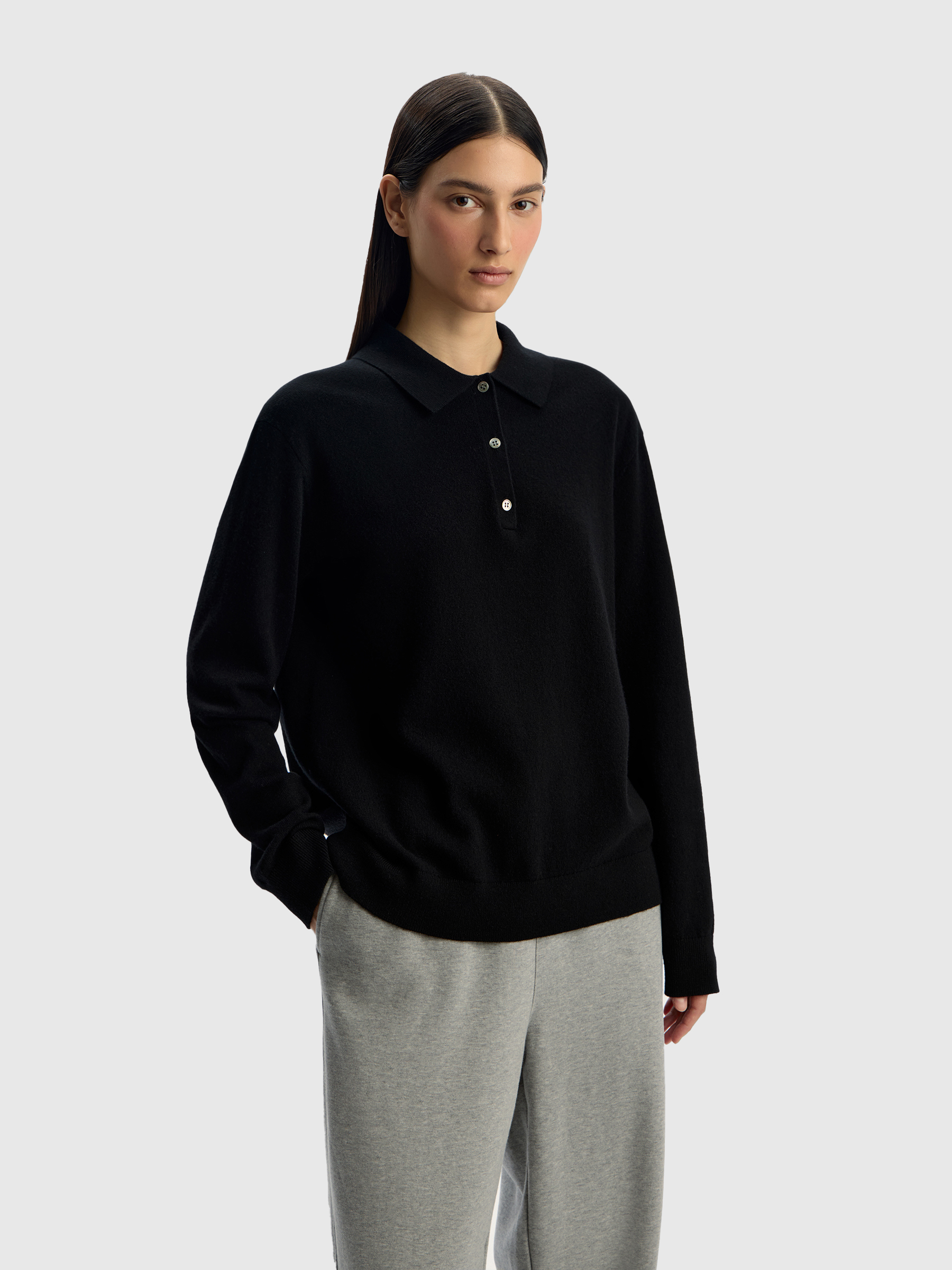 Джемпер-поло из шерсти и кашемира