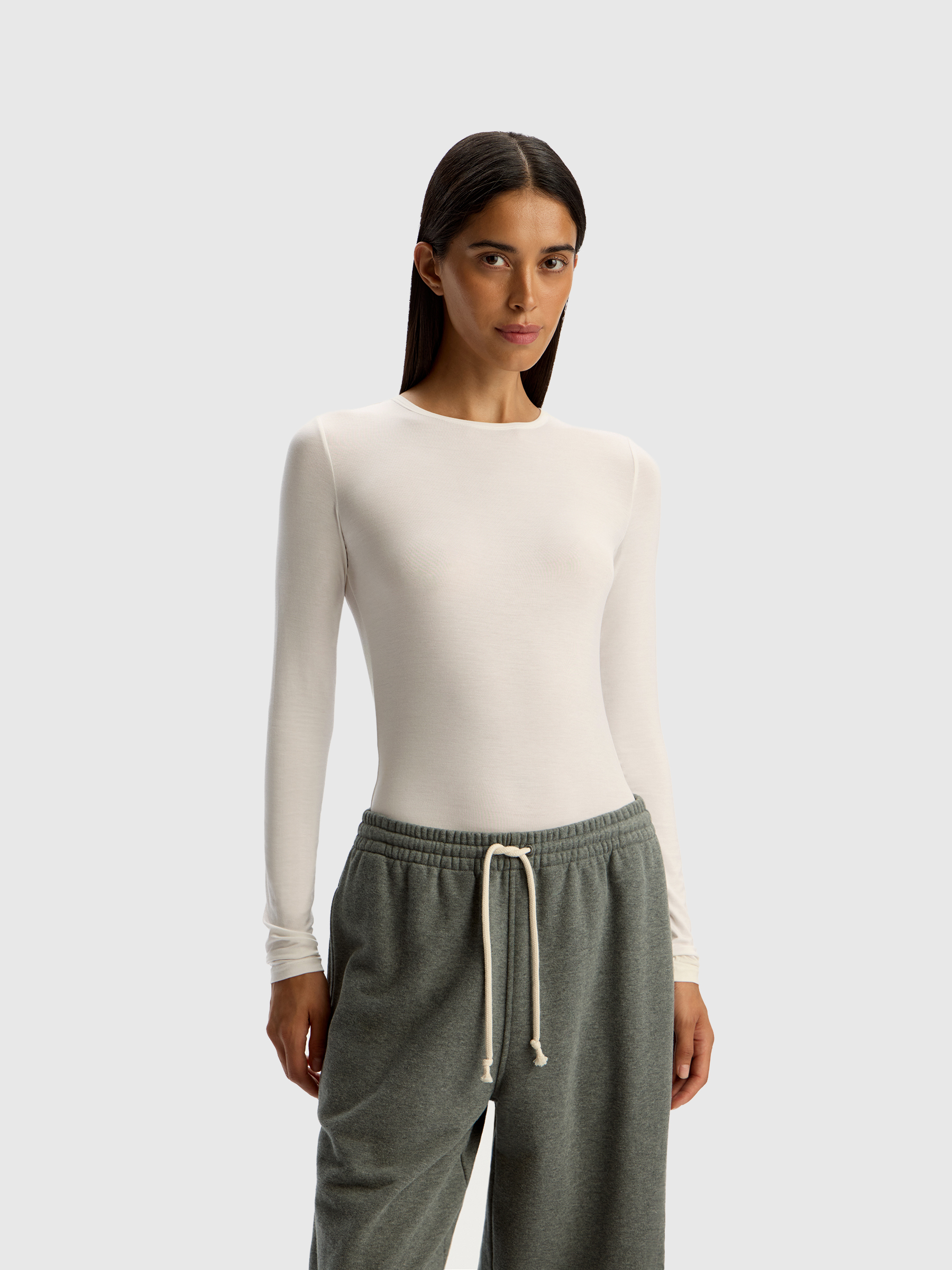 Лонгслив из модала с шелком