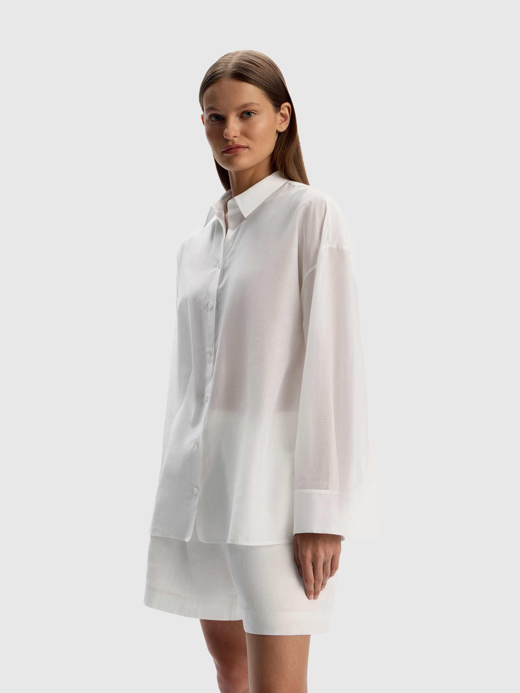 Рубашка из хлопка и шелка