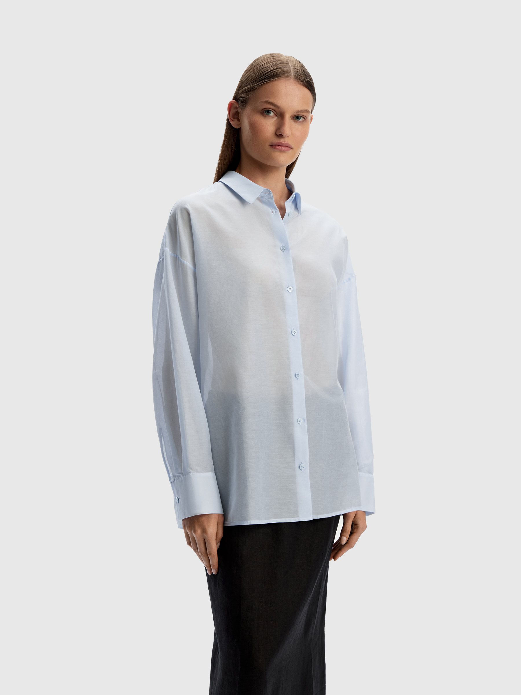 Рубашка из хлопка и шелка