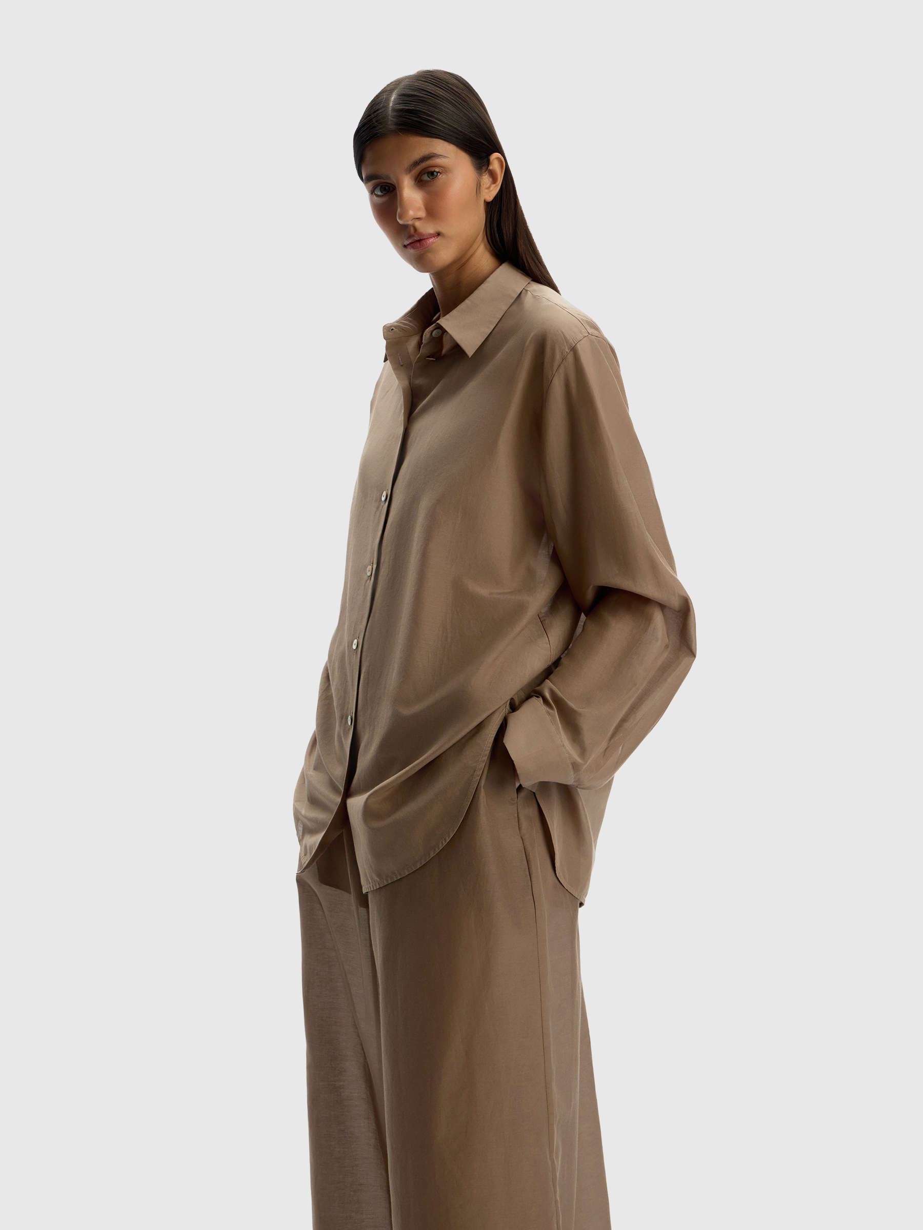 Рубашка из хлопка и шелка