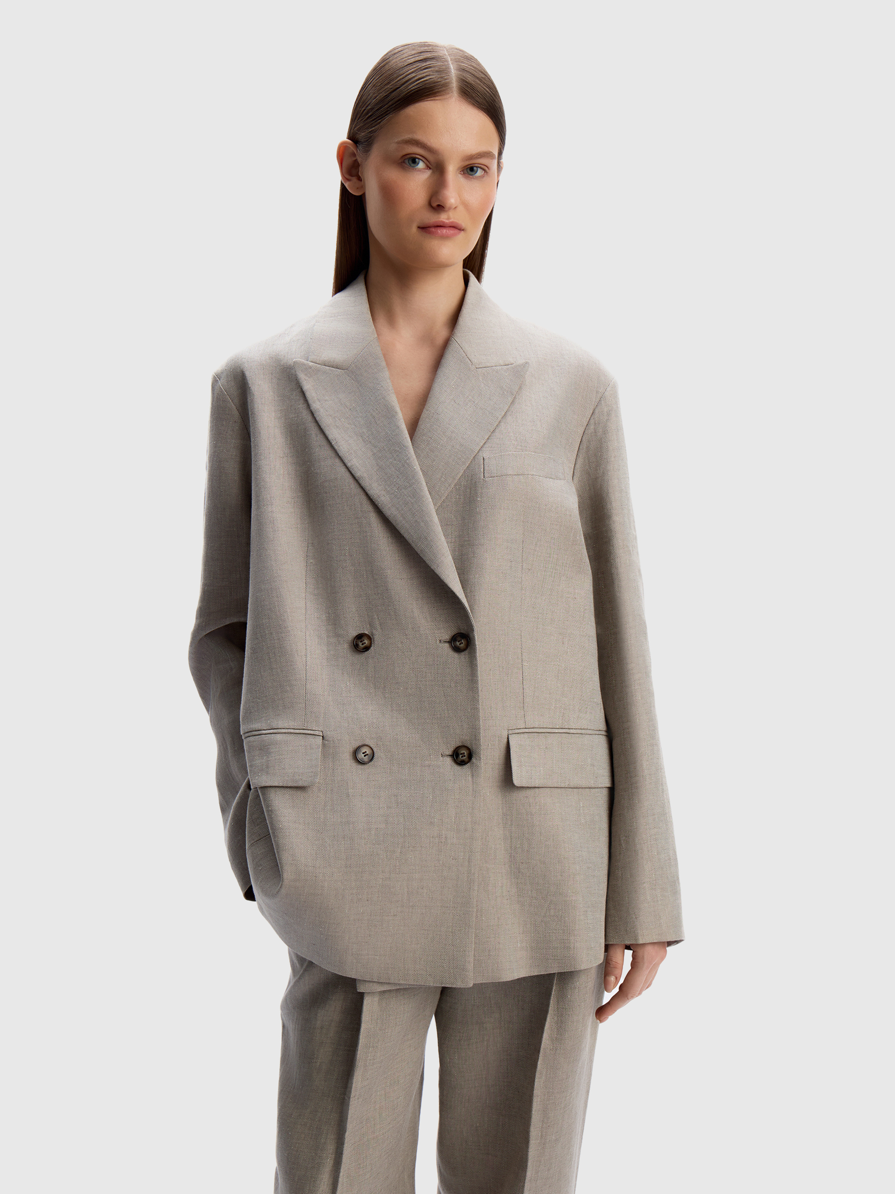 Жакет из плотного льна