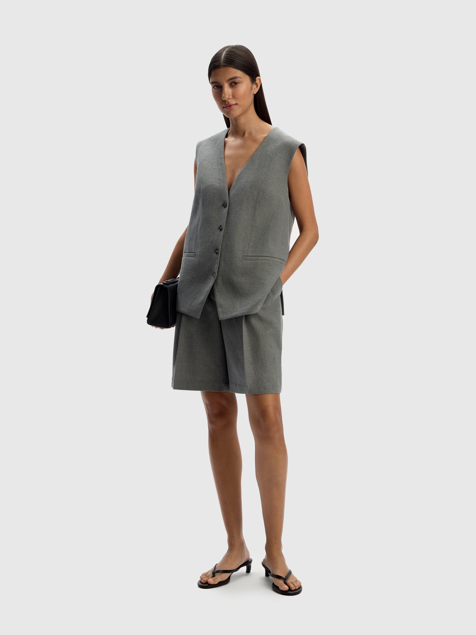 Бермуды из костюмного льна