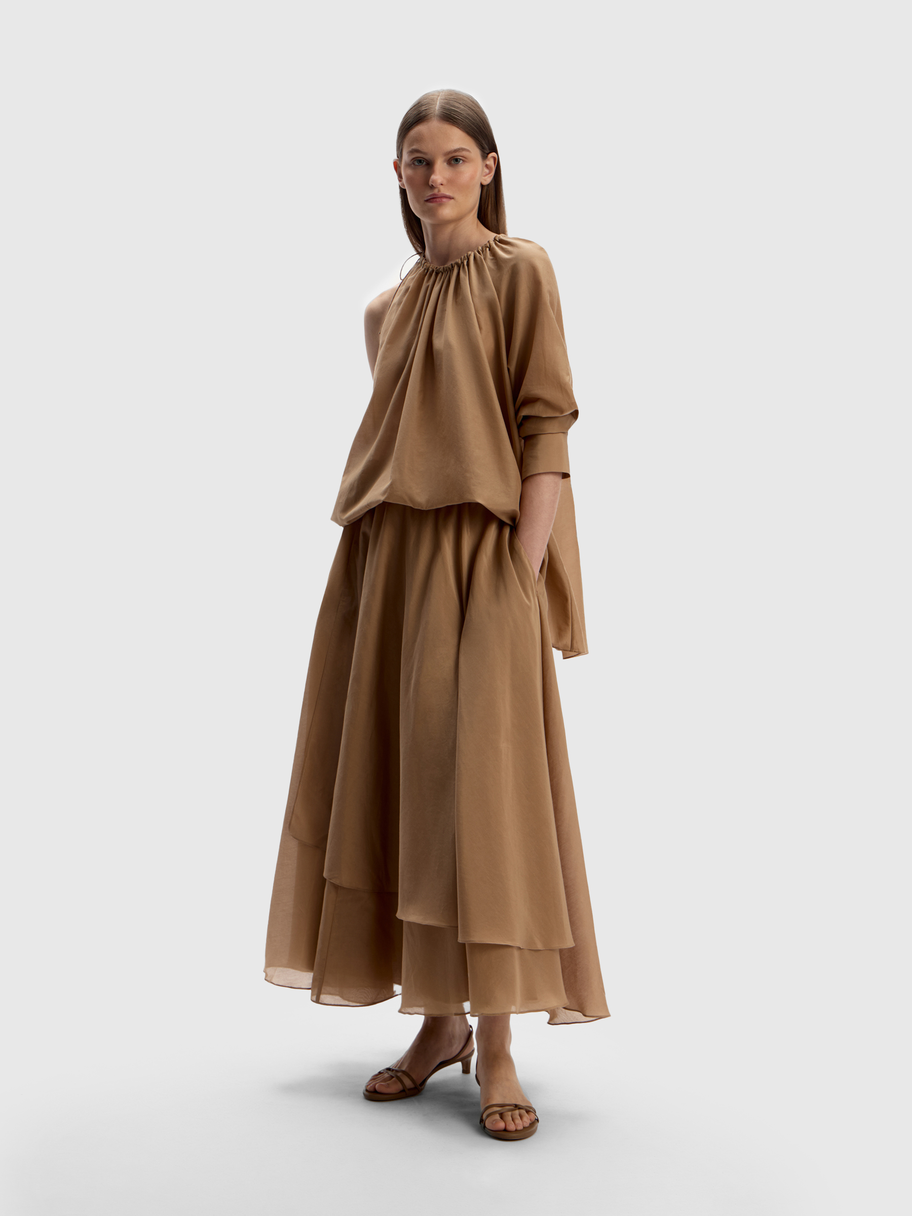 Юбка из хлопка и шелка