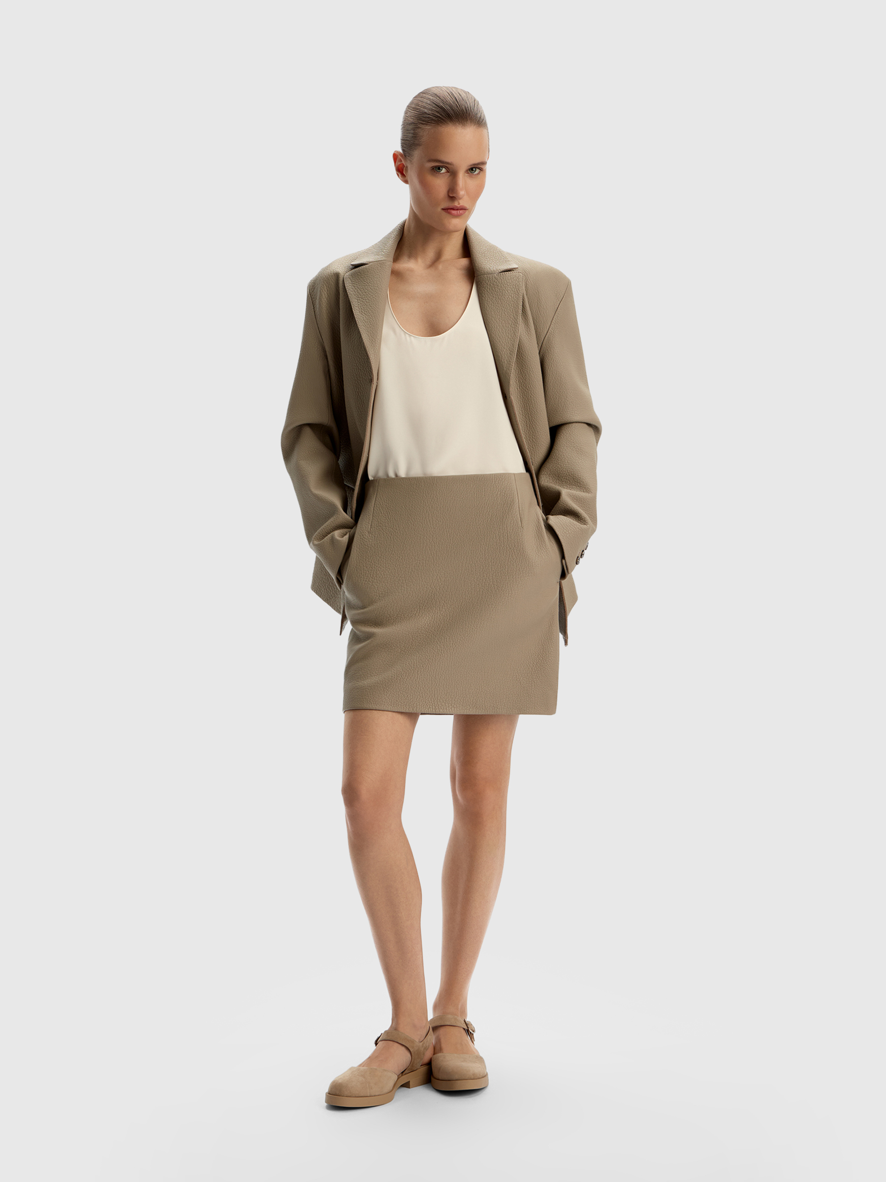 Юбка Grain из фактурной кожи