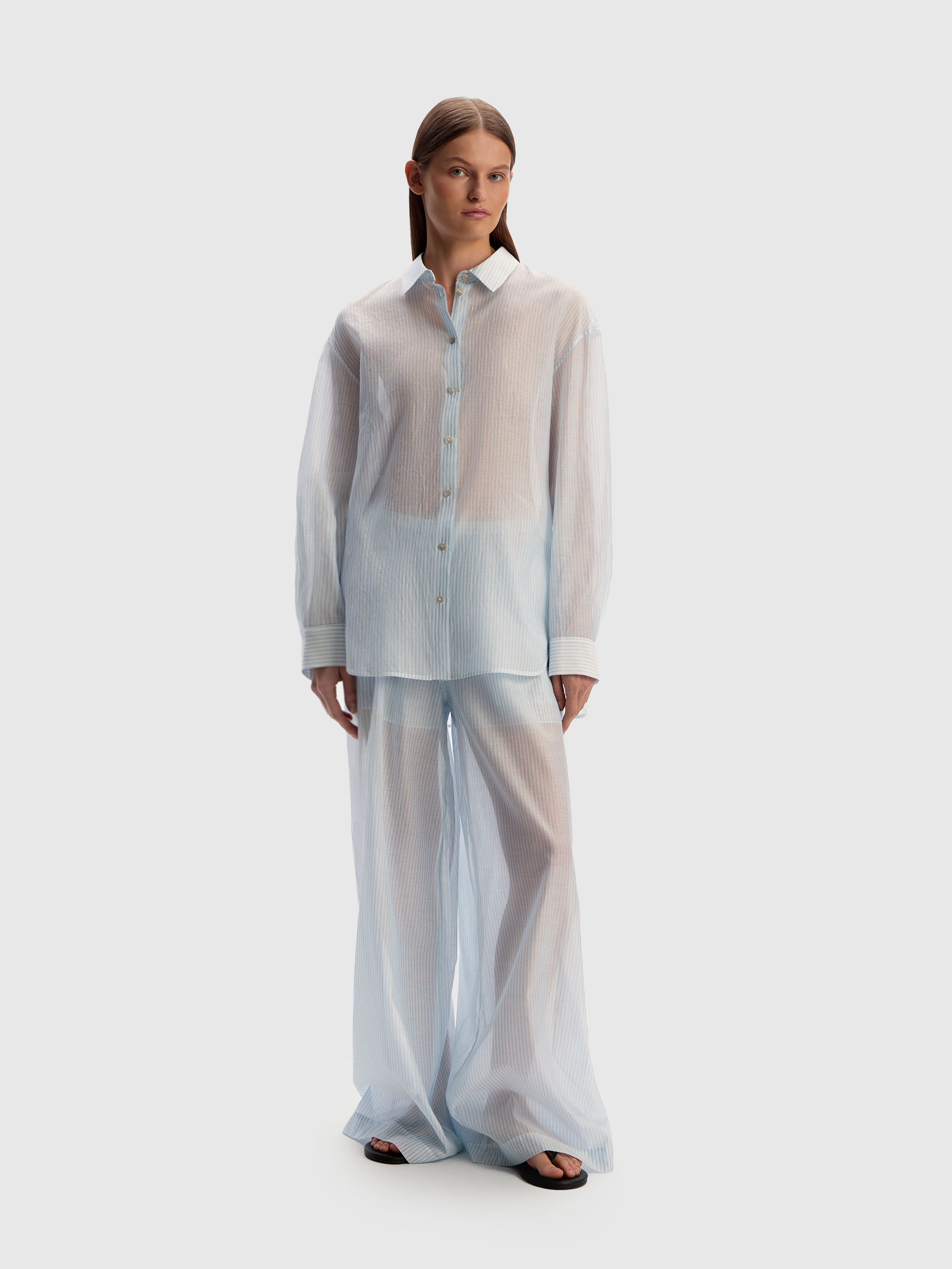 Брюки из хлопка и шелка