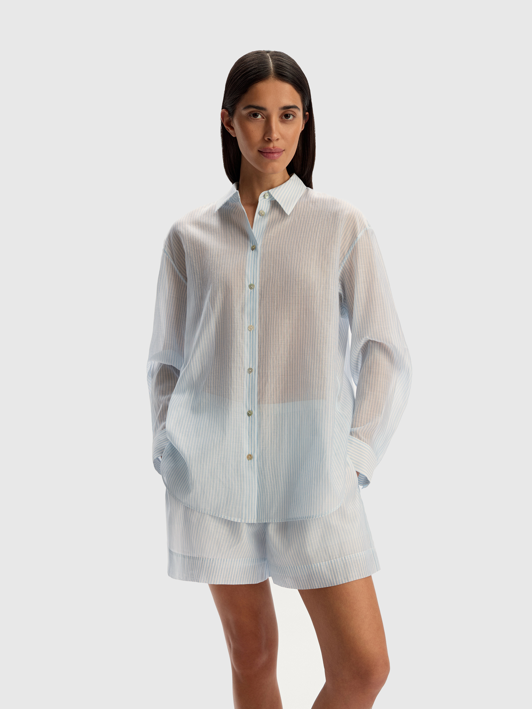 Рубашка из хлопка и шелка