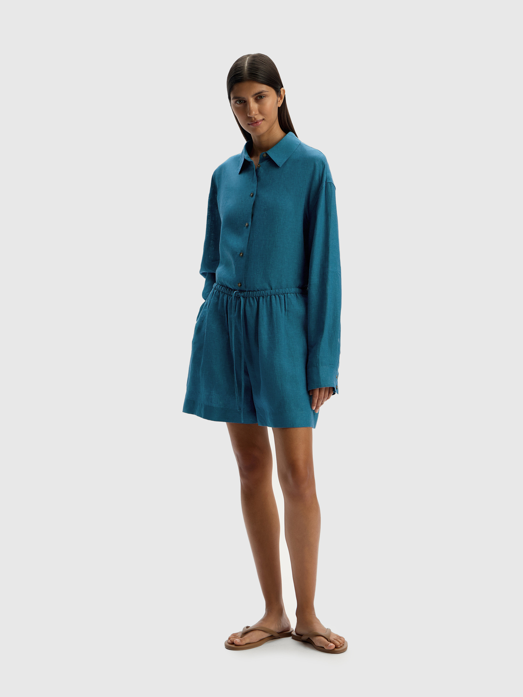 Шорты из тонкого льна