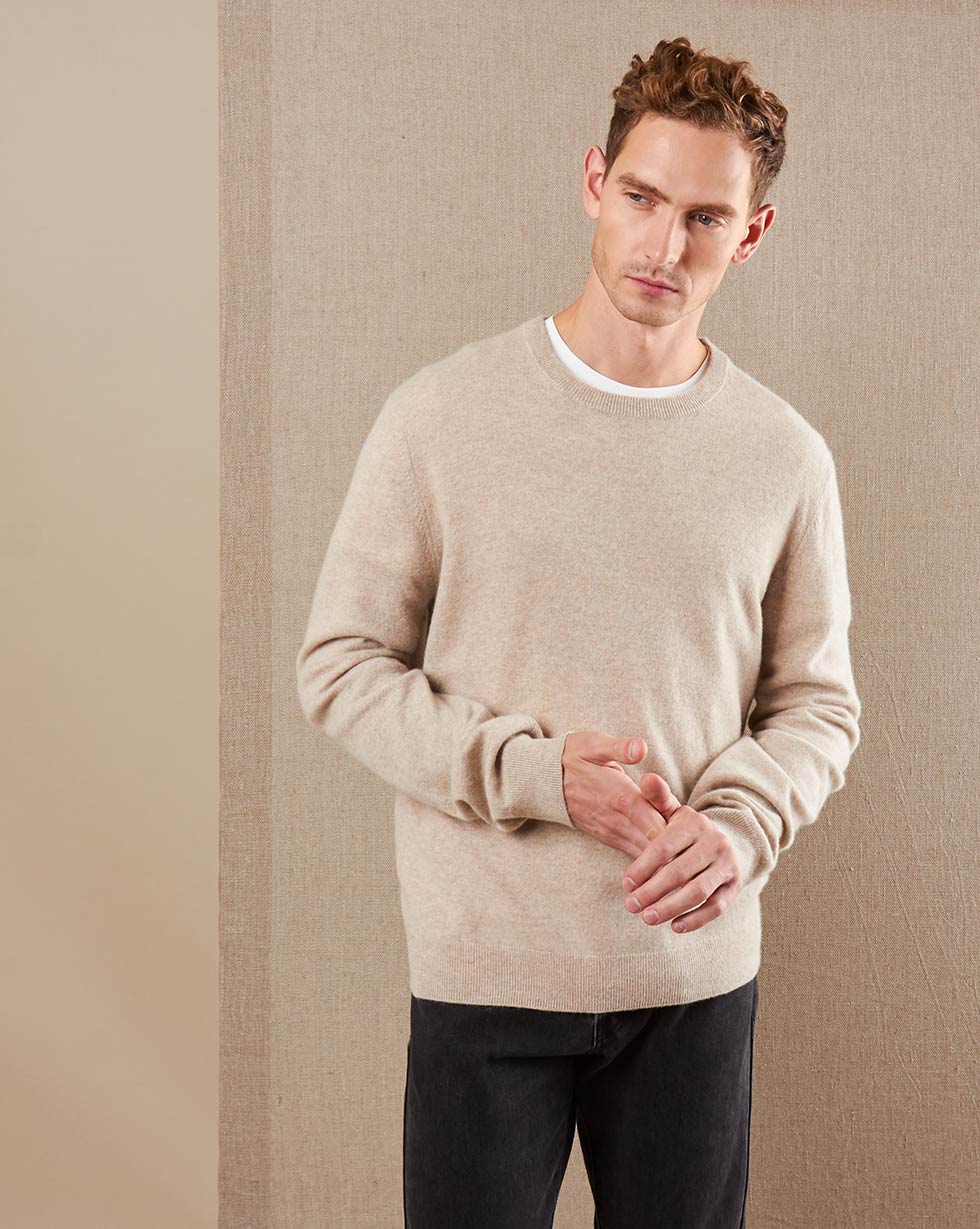 Джемпер с круглым вырезом из 100% superior mongolian cashmere