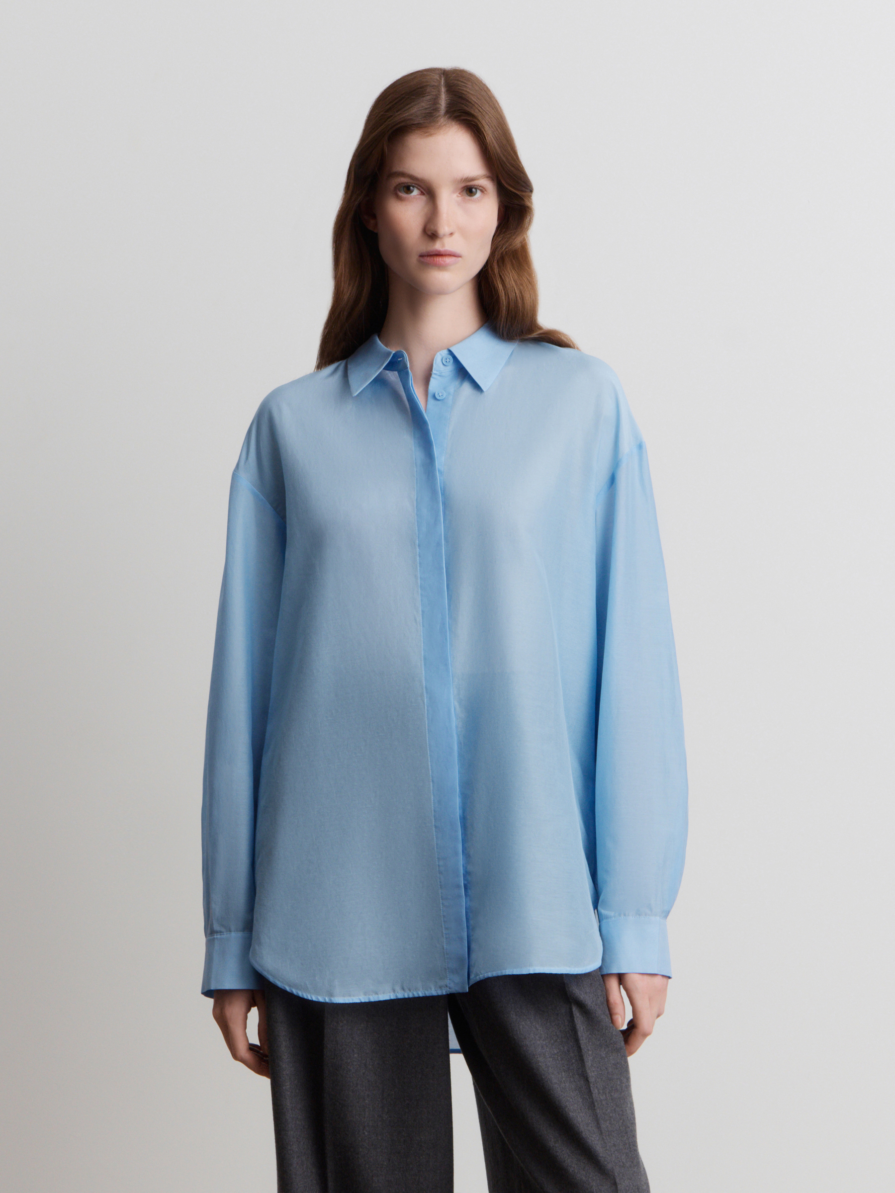 Рубашка из хлопка и шелка