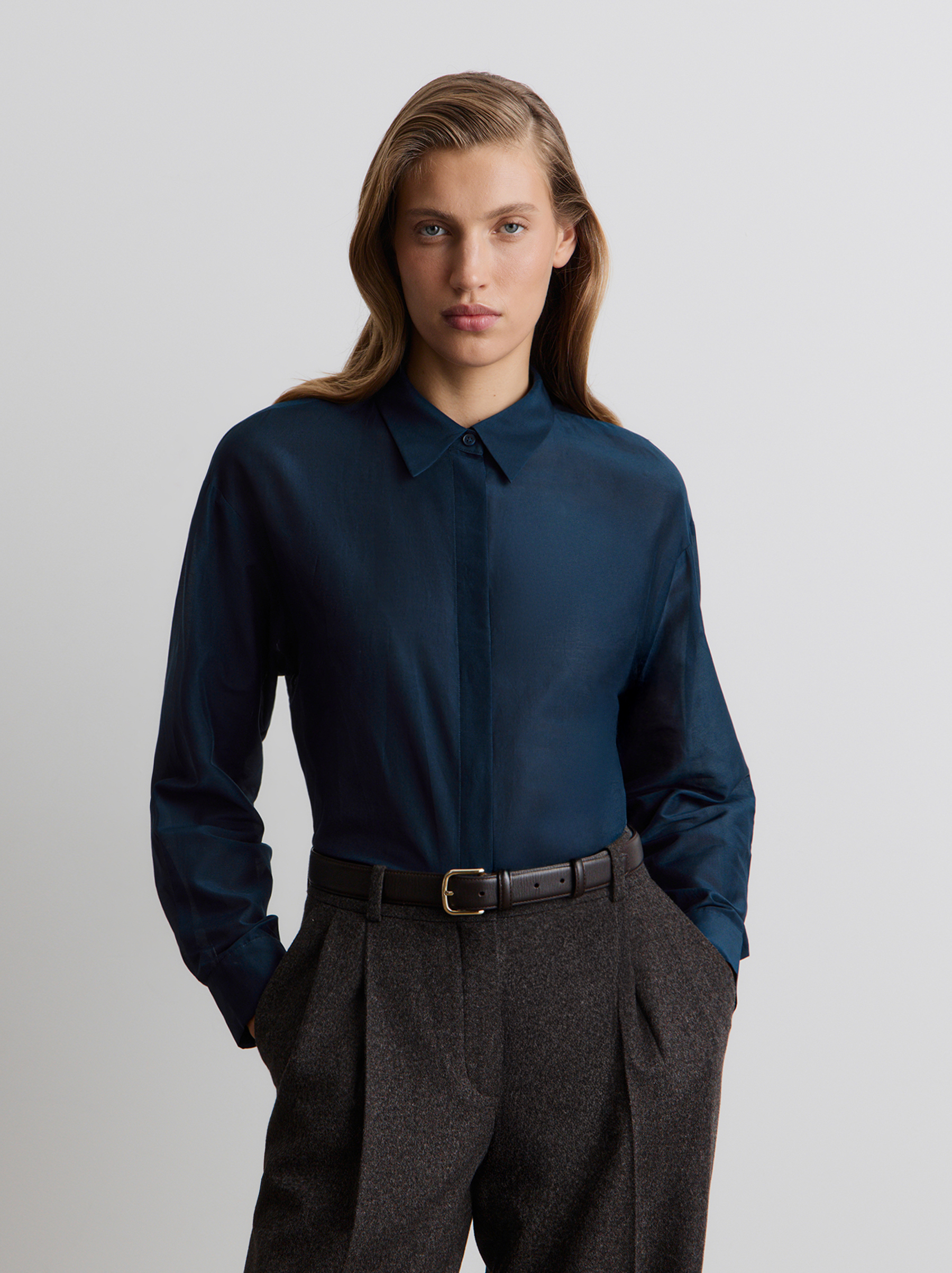 Рубашка из хлопка и шелка