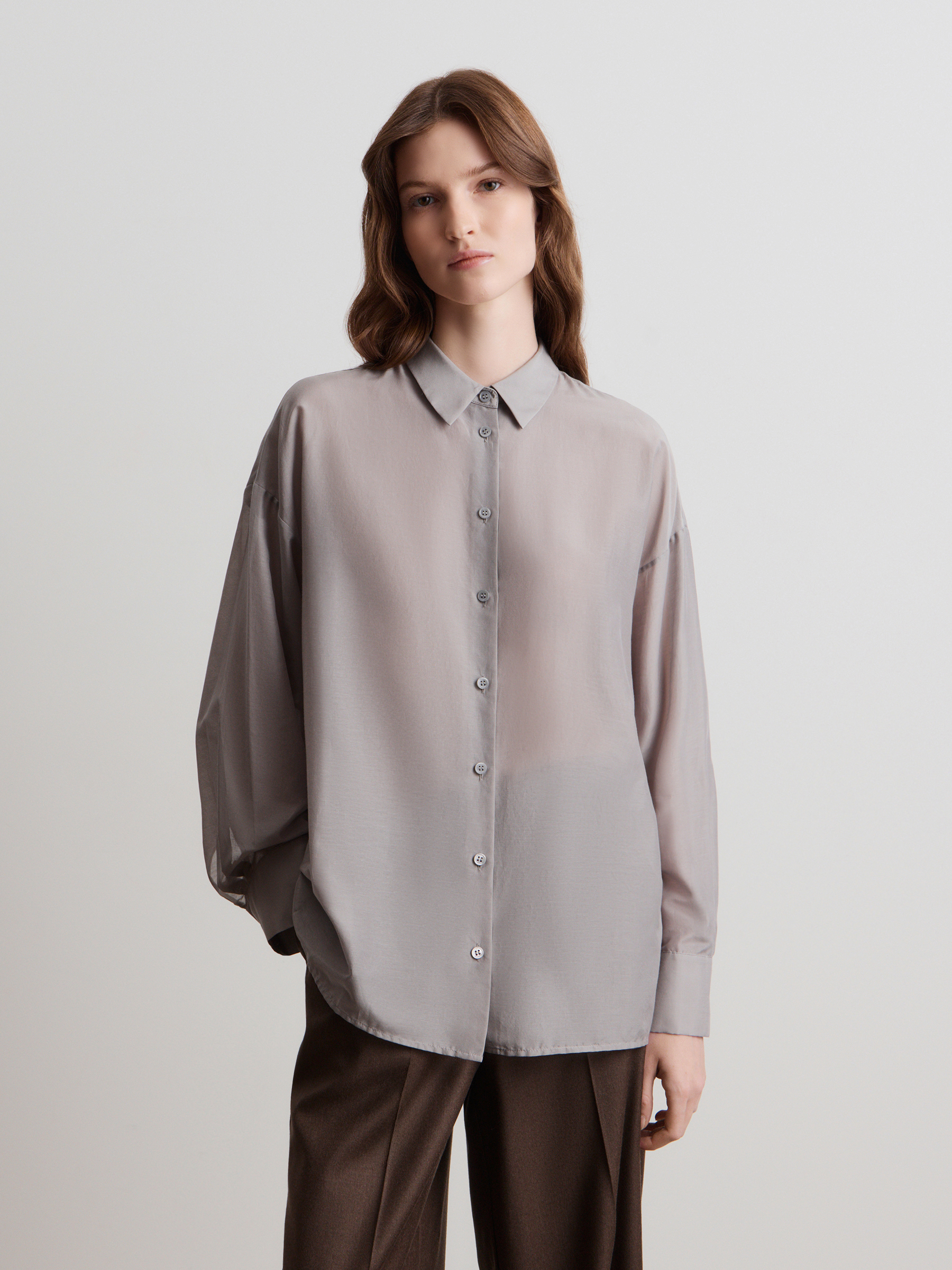 Рубашка из хлопка и шелка