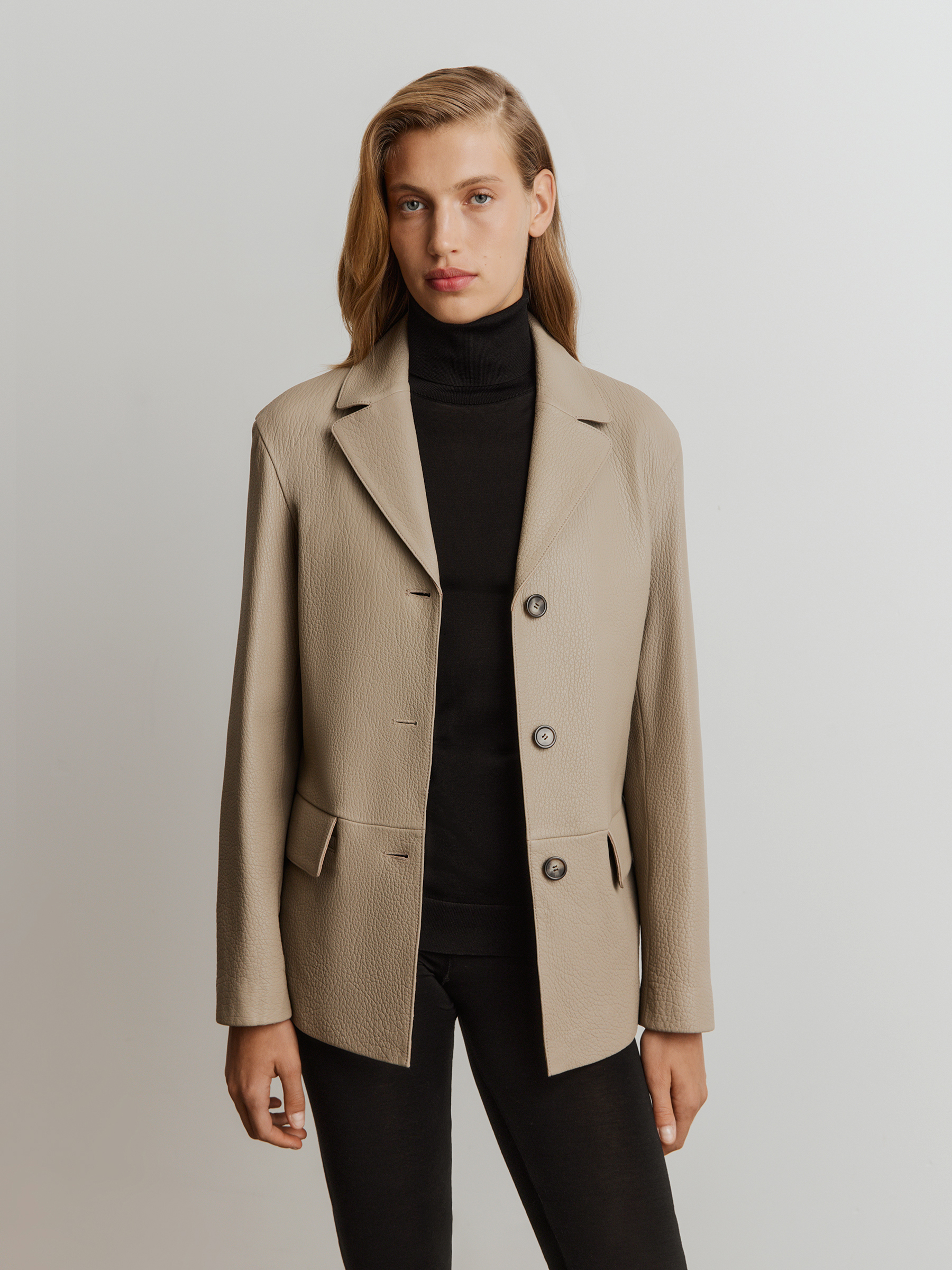 Пиджак Grain из фактурной кожи